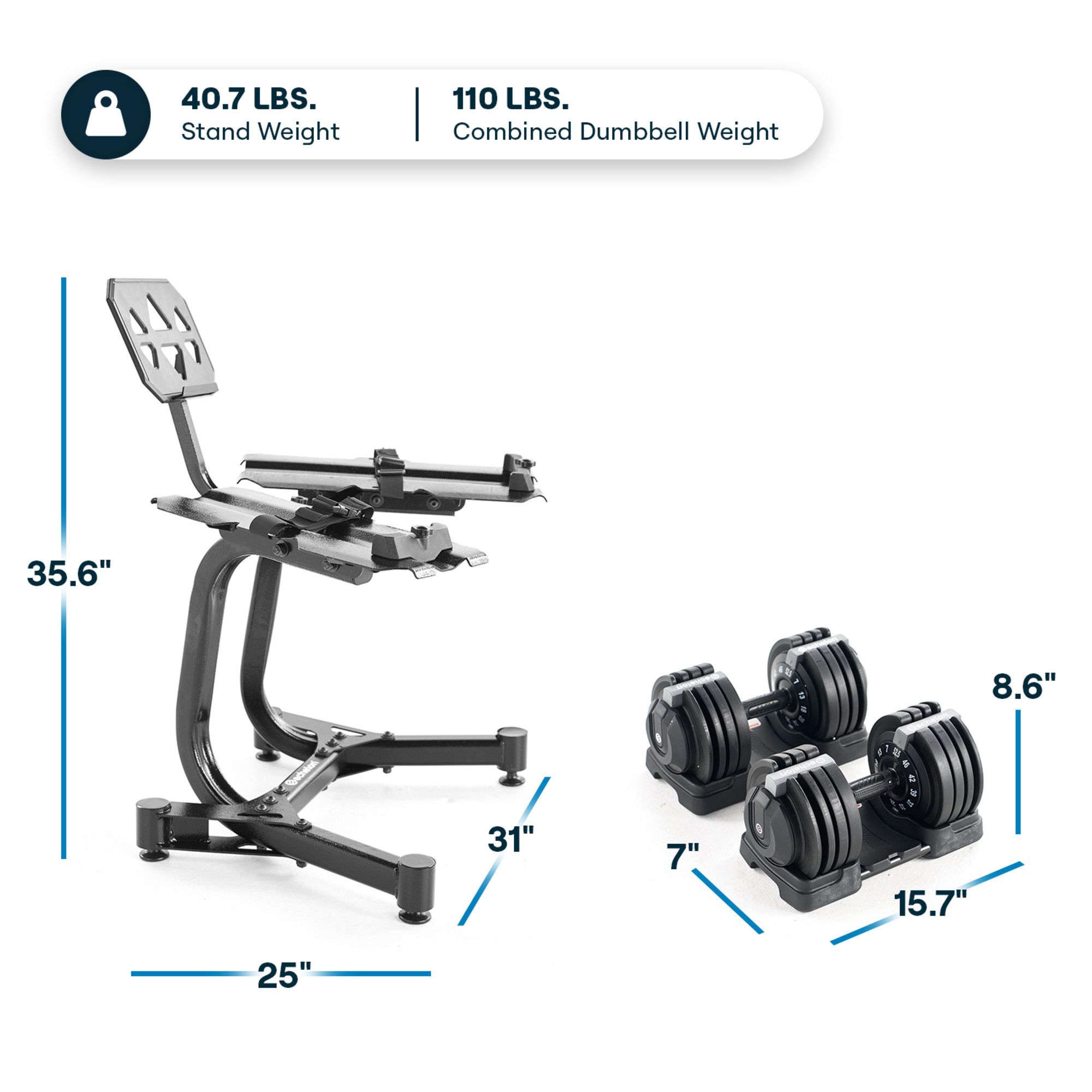 Echelon Adjustable Dumbbells & Stand product image