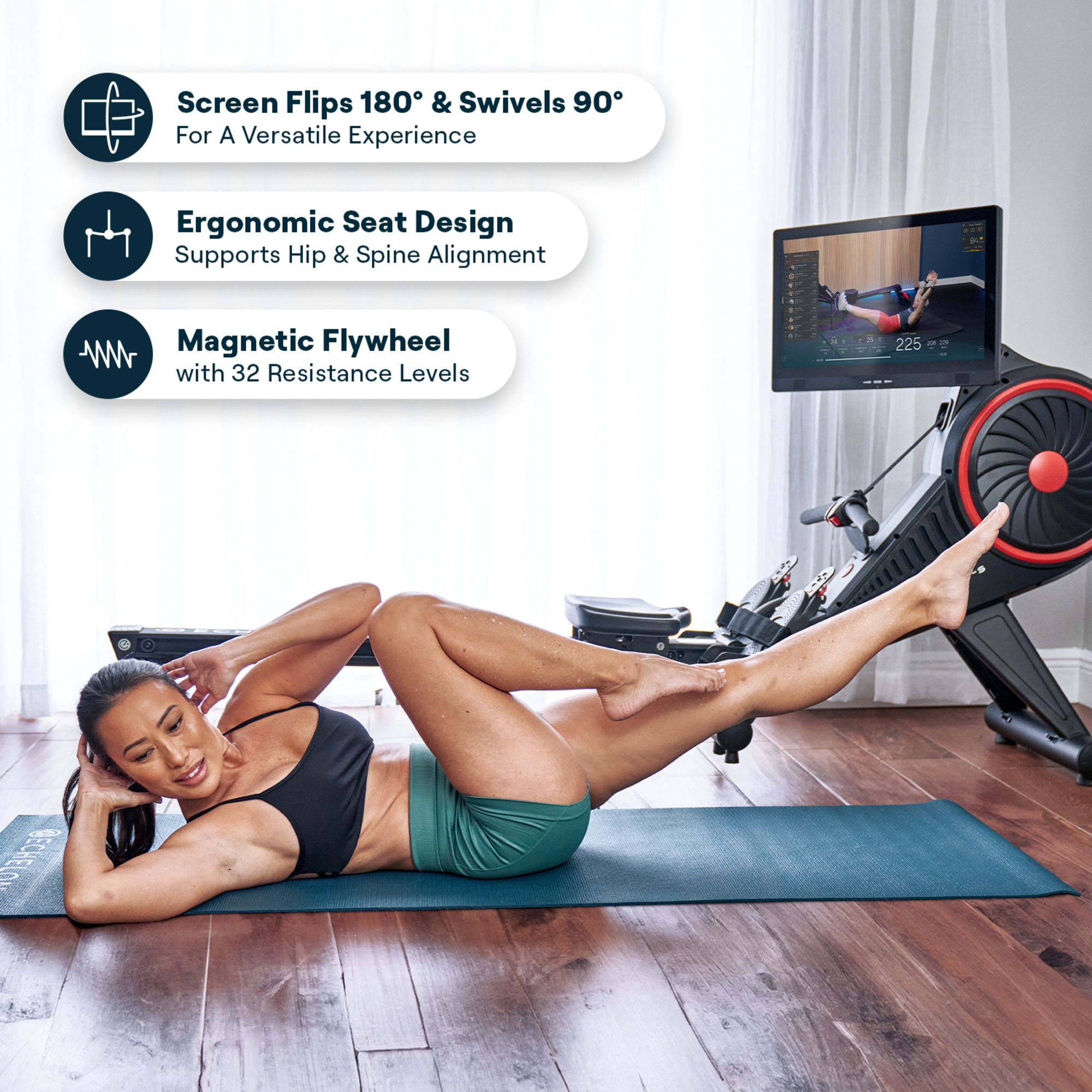 Echelon Row-S Indoor Rowing Machine with 22" class Rotating HD Touchscreen and Magnetic Resistance product image