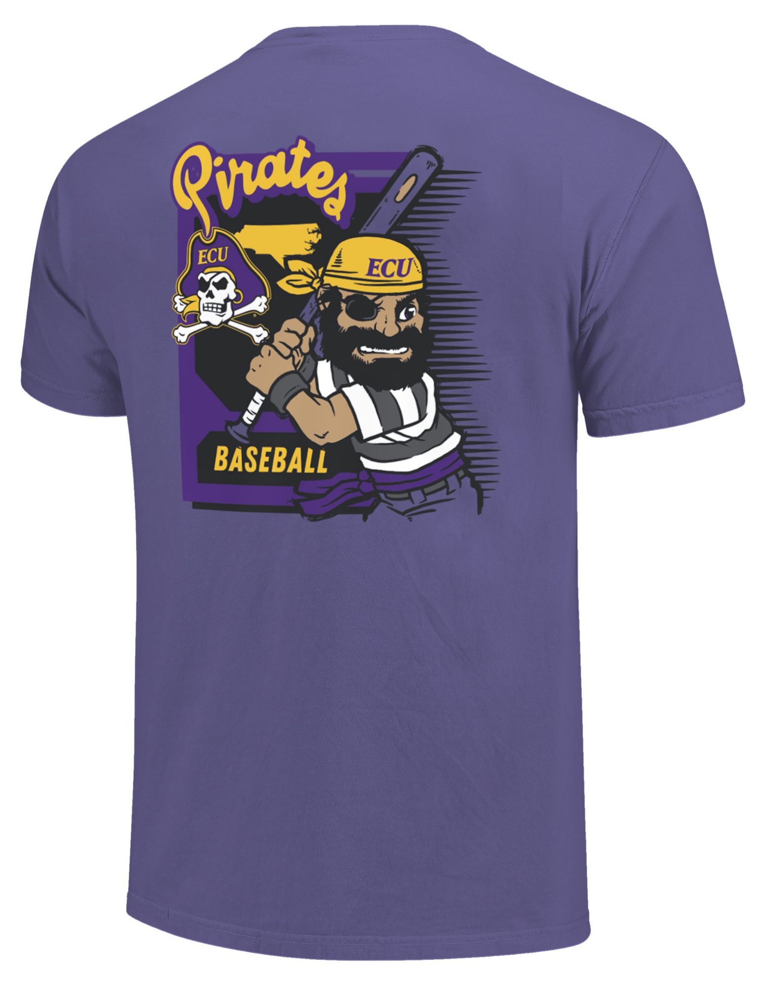Image One Men's East Carolina Pirates Violet Baseball Card T-Shirt product image