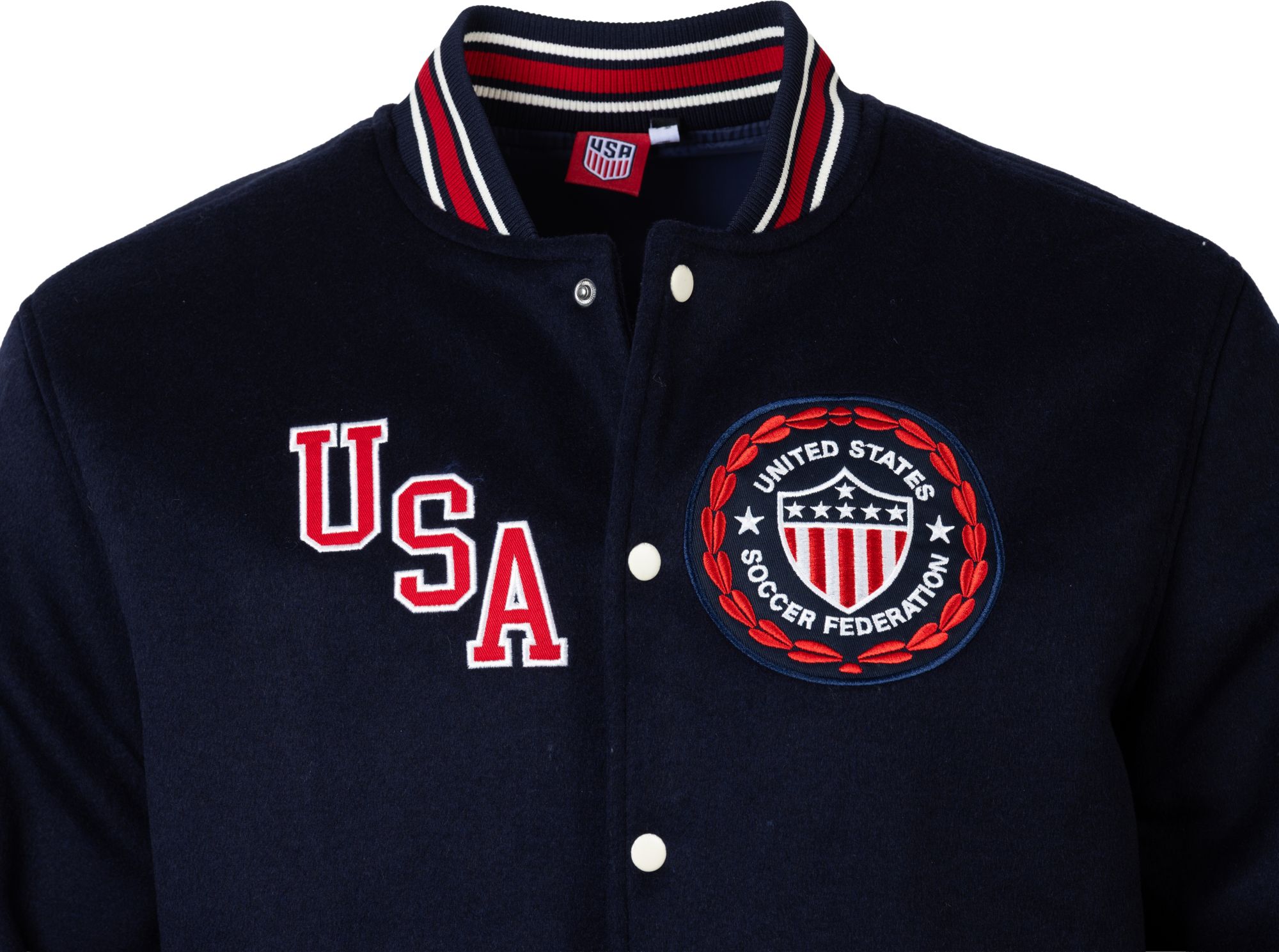 Sport Design Sweden Adult USMNT Navy World Cup 2026 Vintage Crest Varsity Jacket product image