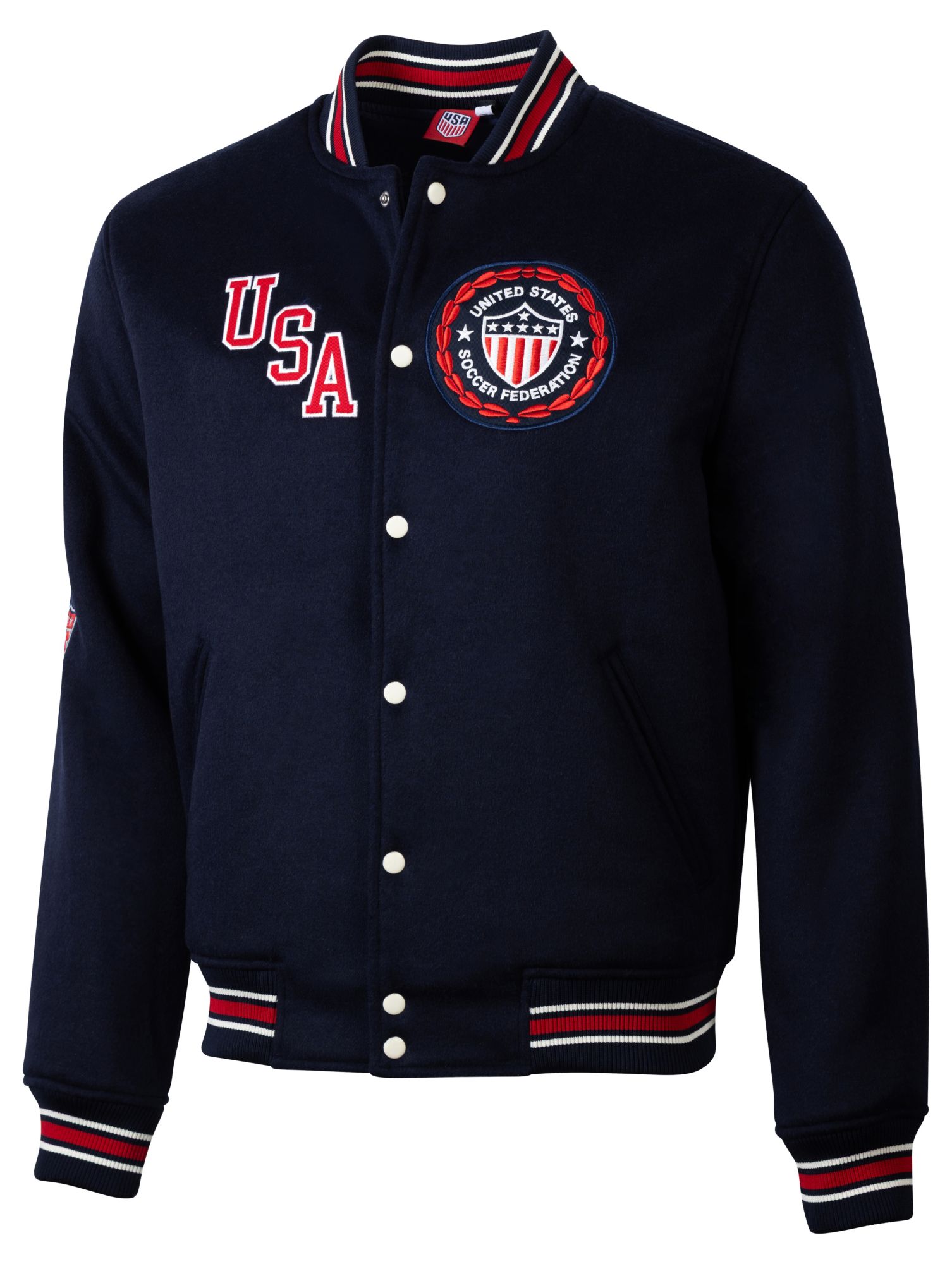 Sport Design Sweden Adult USMNT Navy World Cup 2026 Vintage Crest Varsity Jacket product image