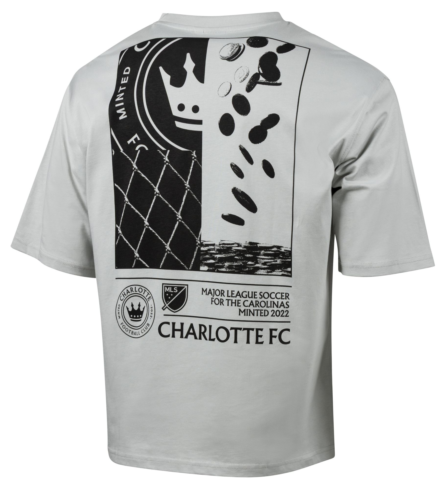 Sport Design Sweden Adult Charlotte FC Gray 2026 Oversized T-Shirt product image