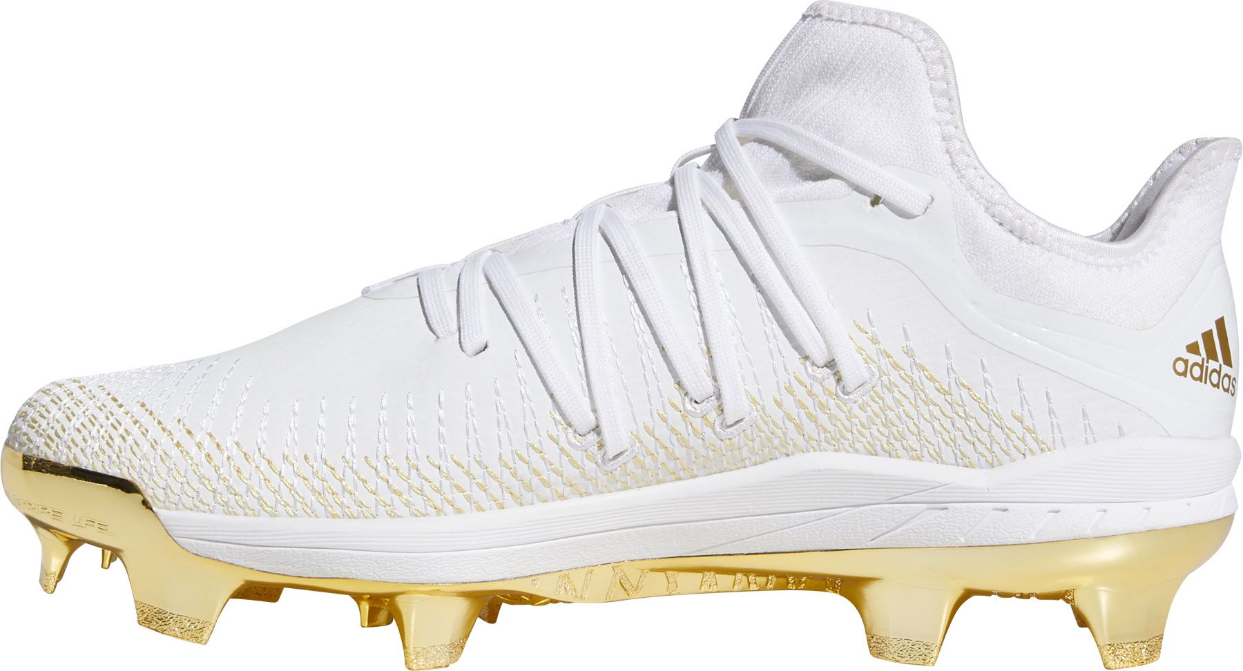 white and gold adidas baseball cleats