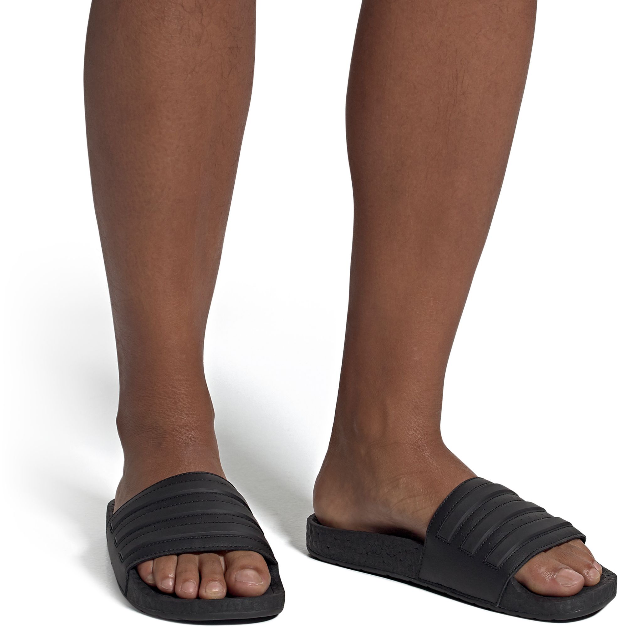 adidas adilette slides on feet