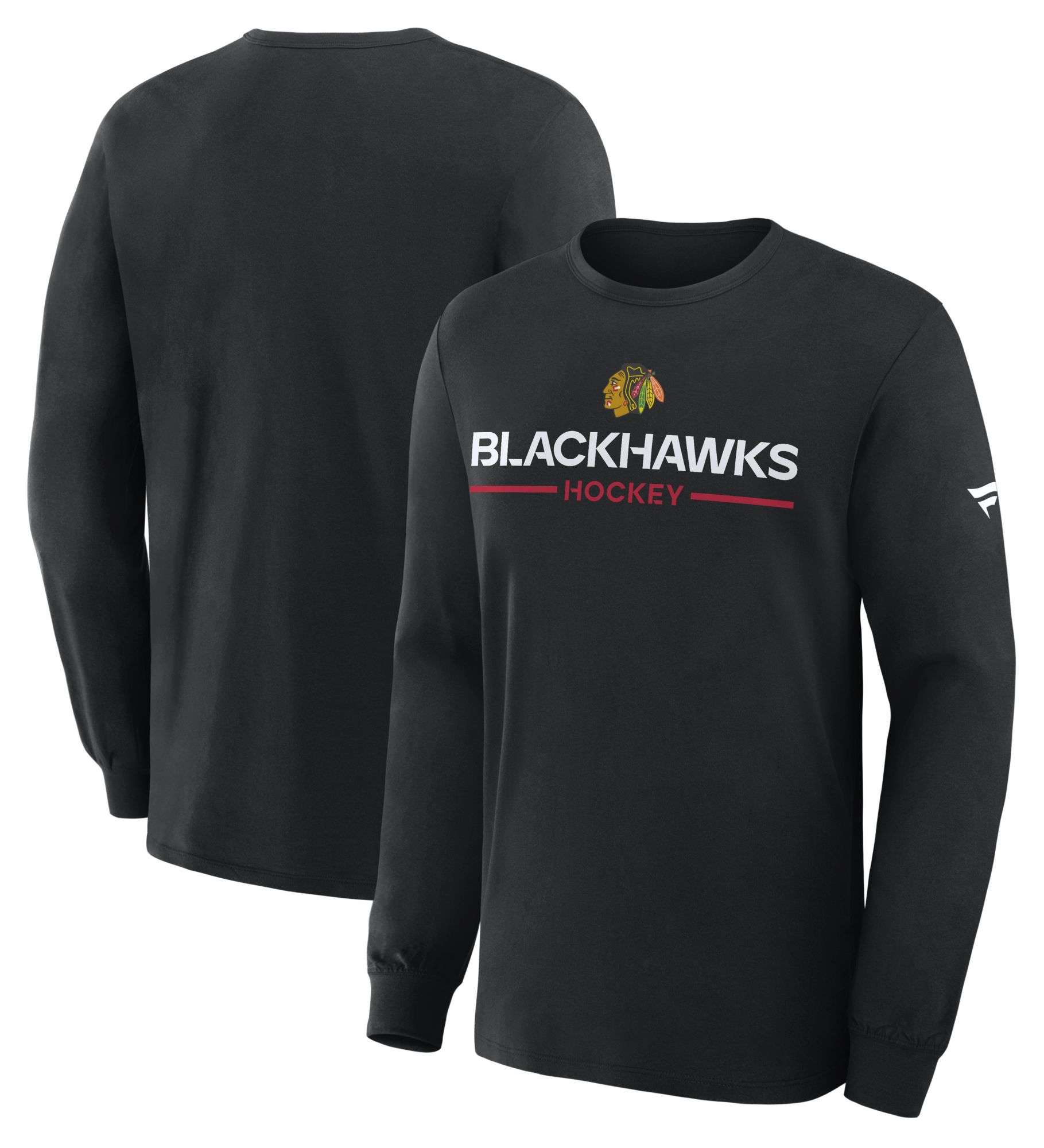 NHL Men's Chicago Blackhawks Black Primary Long Sleeve T-Shirt product image