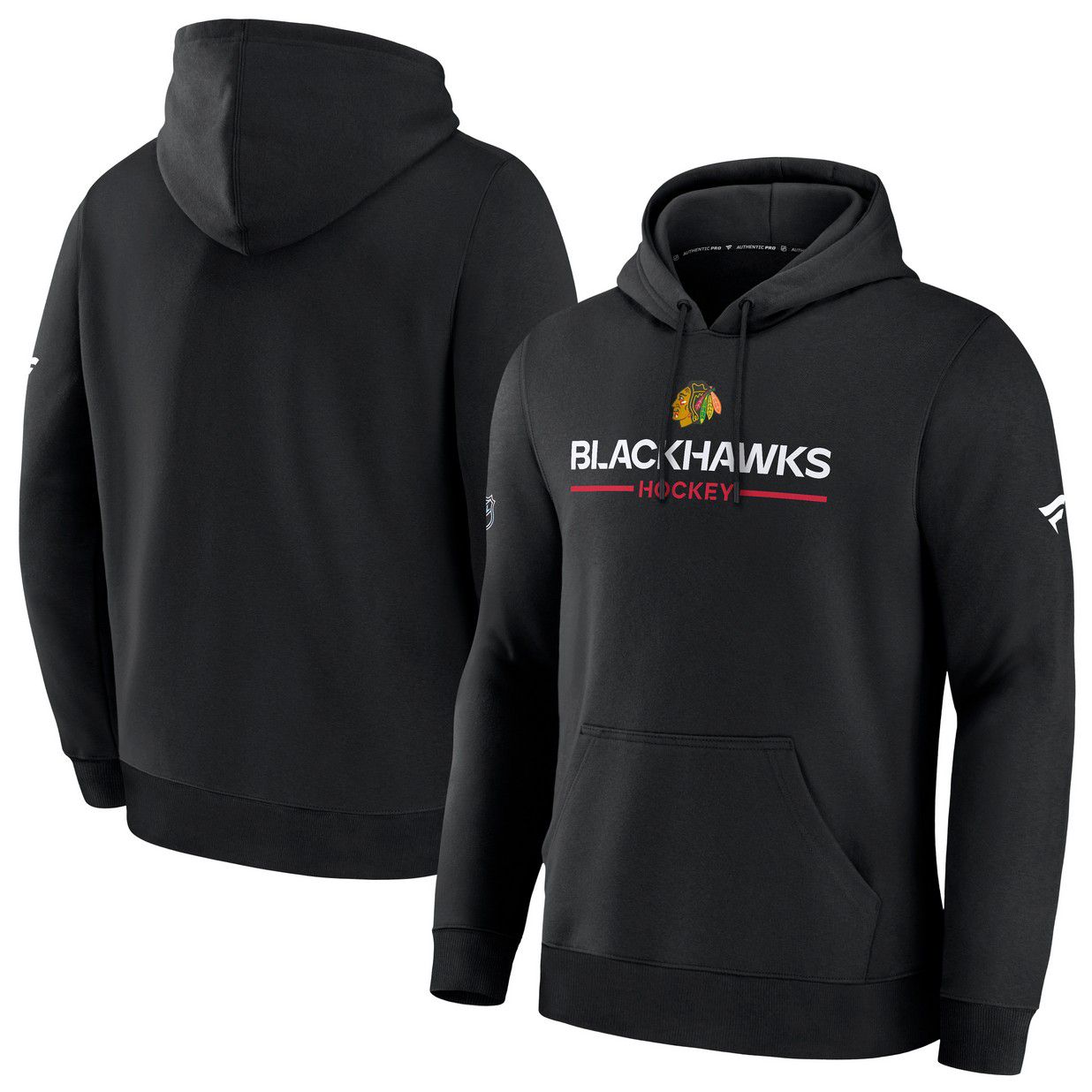 NHL Men's Chicago Blackhawks Black Authentic Pro Rink Pullover Hoodie product image