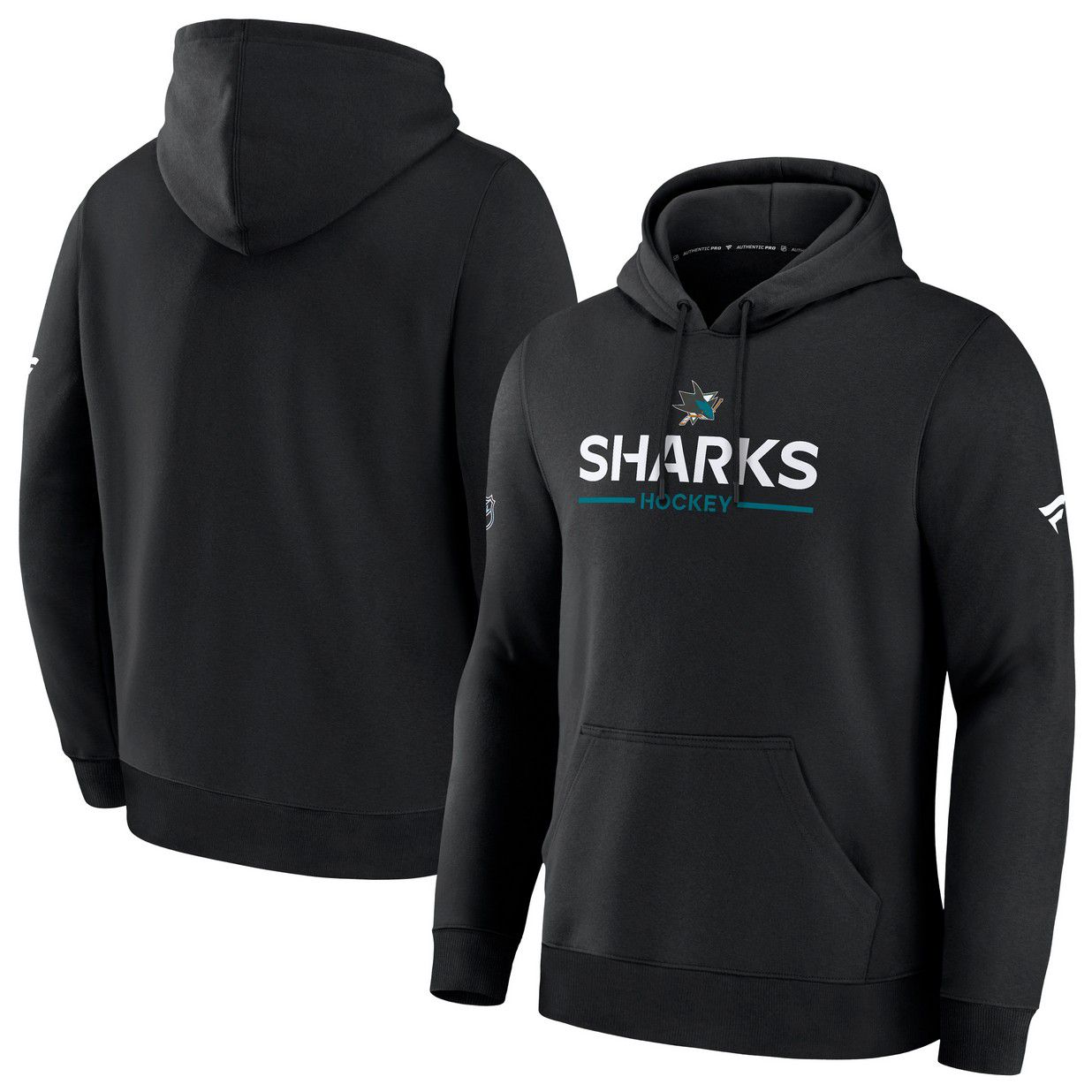NHL Men's San Jose Sharks Black Authentic Pro Rink Pullover Hoodie product image