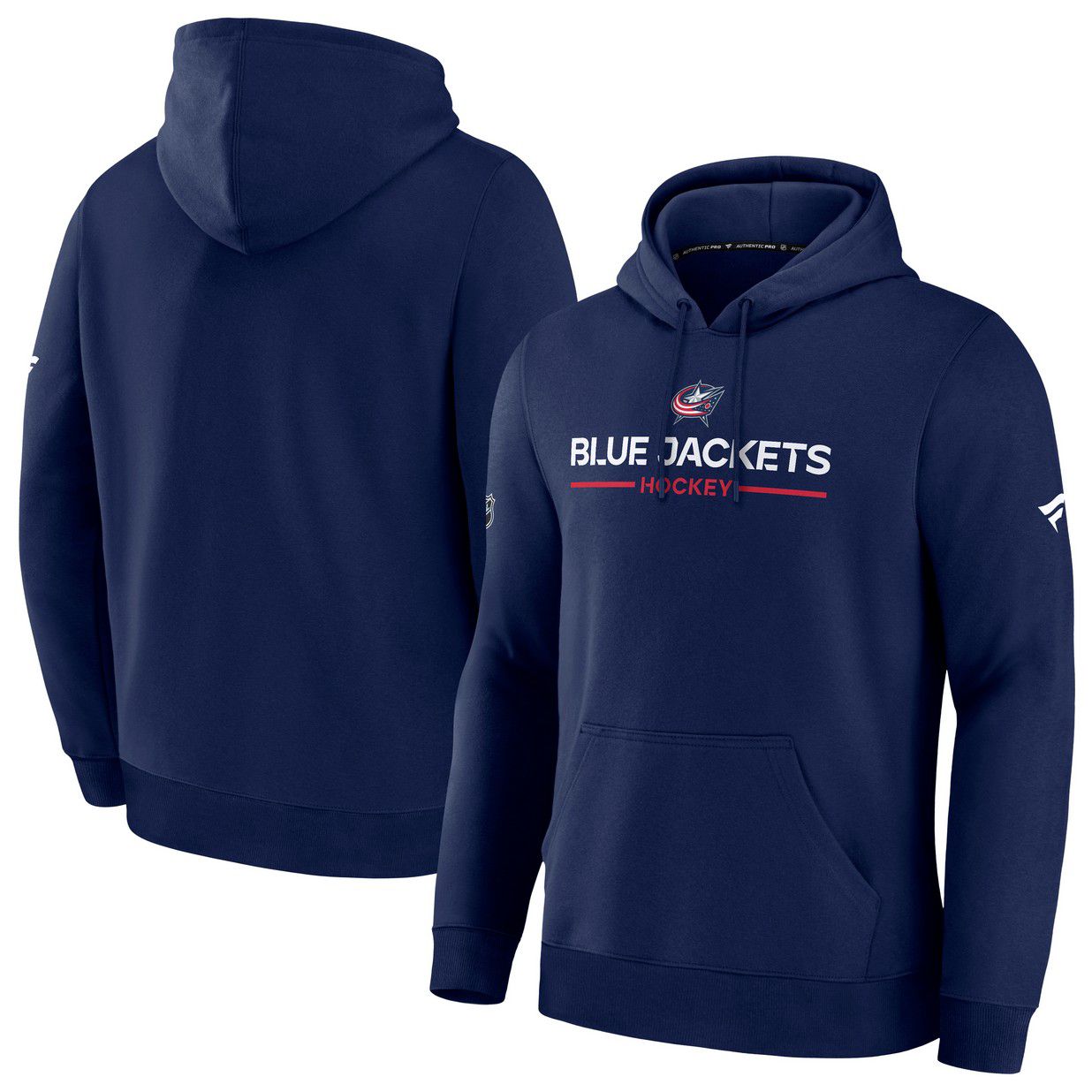 NHL Men's Columbus Blue Jackets Navy Authentic Pro Rink Pullover Hoodie product image