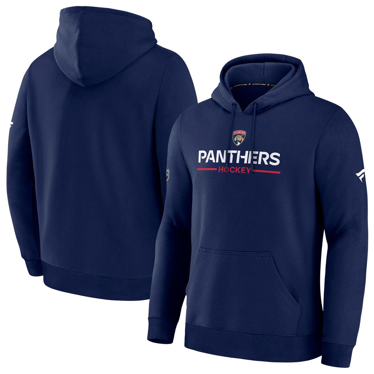 NHL Men's Florida Panthers Navy Authentic Pro Rink Pullover Hoodie product image