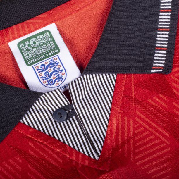 Score Draw Men's World Soccer England Red 1990 Vintage Replica Jersey product image