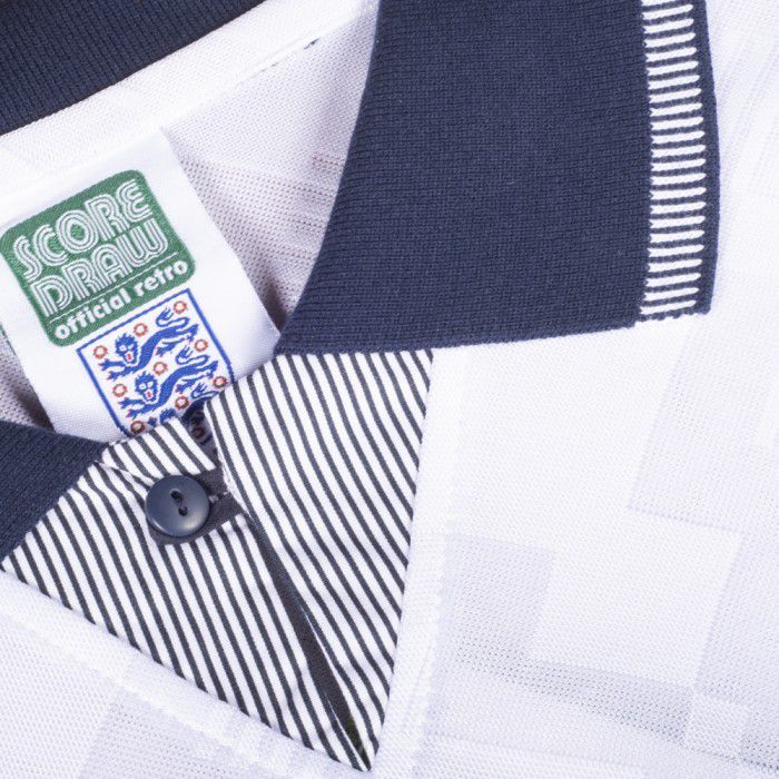 Score Draw Men's World Soccer England White 1990 Vintage Replica Jersey product image