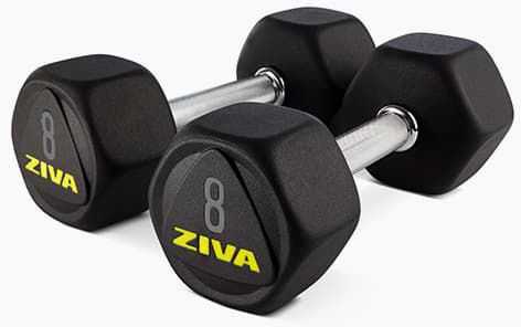 ZIVA Hexagon RPU Steel Dumbbells – Pair product image