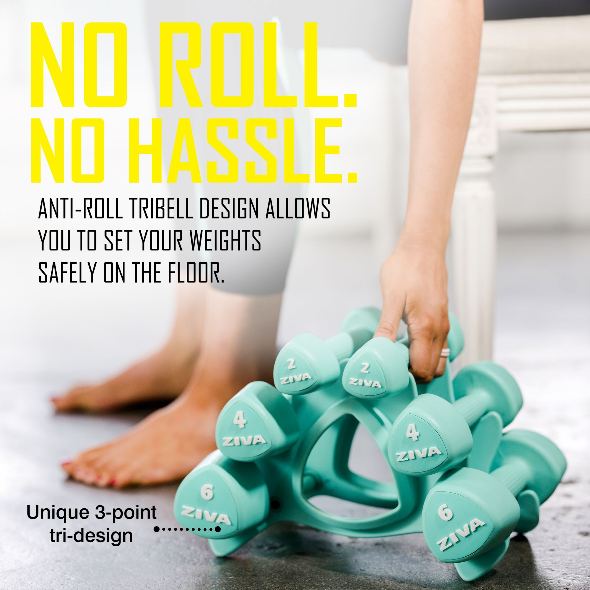 ZIVA Chic Studio Tribell Dumbbell 24 lbs. Set with Stand product image