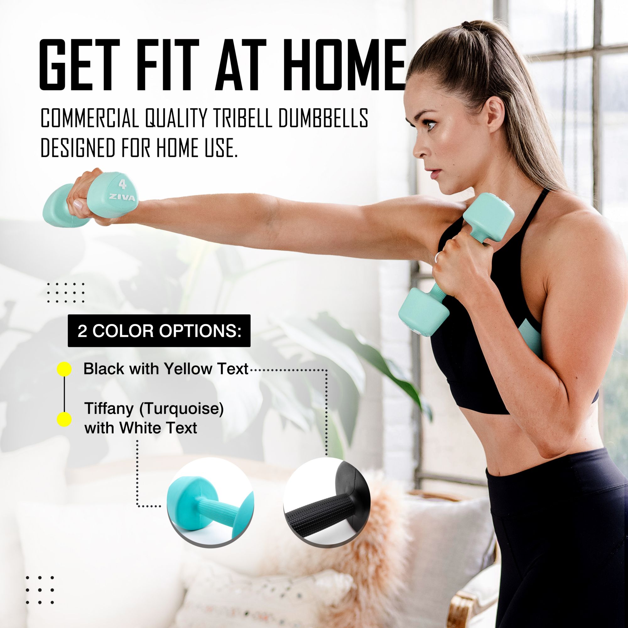 ZIVA Chic Studio Tribell Dumbbell 24 lbs. Set with Stand product image