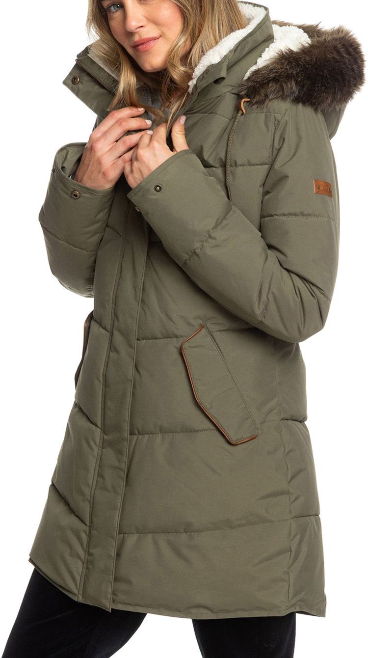 ellie water repellent hooded longline puffa jacket