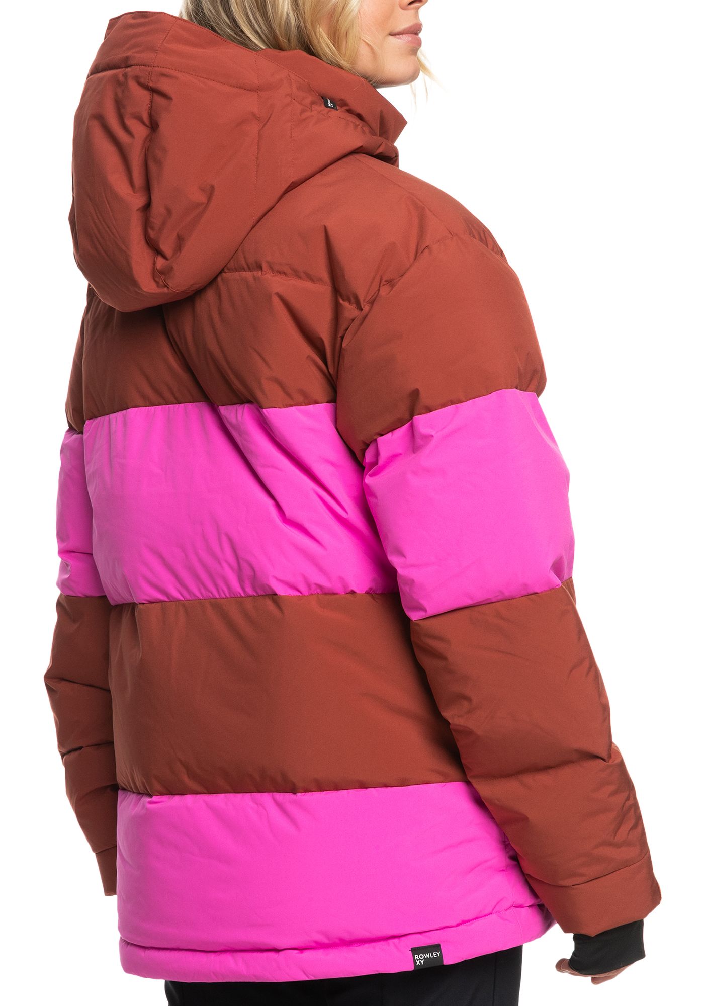 Roxy Women s Rowley Block Puffer Technical Snow Jacket XS Red