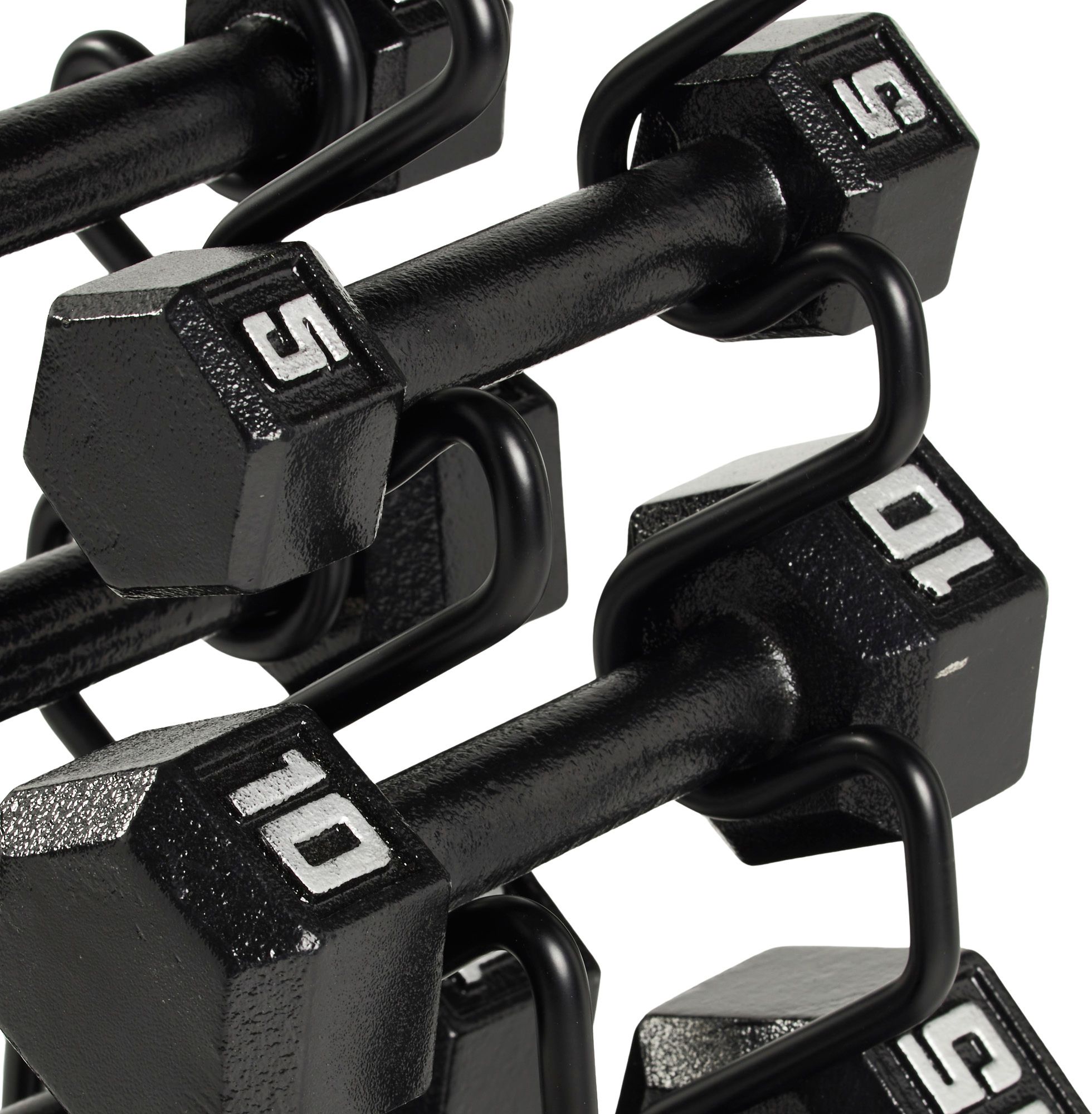 ETHOS 150 lb Cast Hex Dumbbell Set+ Rack product image