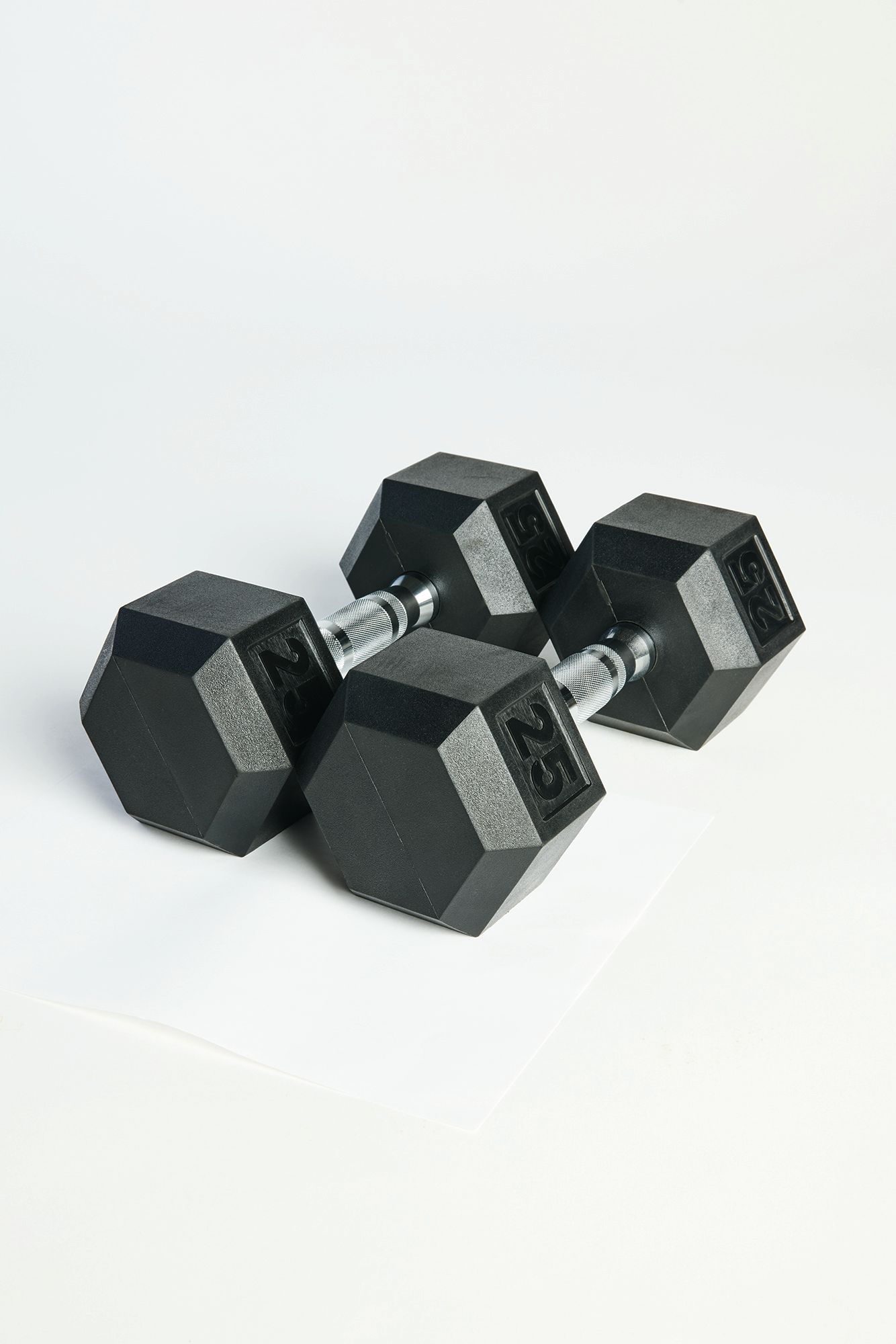 ETHOS 150 lb Rubber Hex Dumbbell Set+ Rack product image