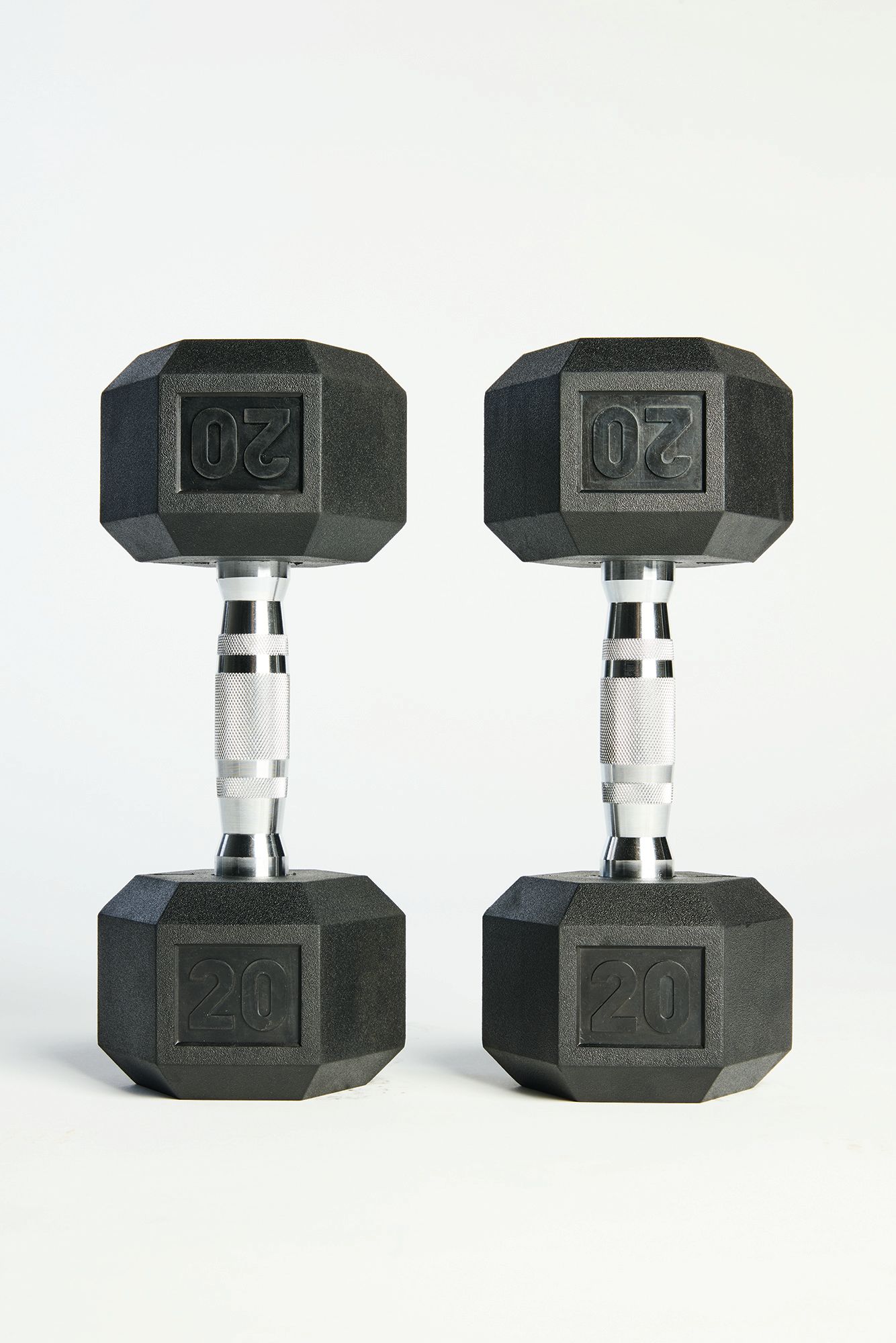 ETHOS 150 lb Rubber Hex Dumbbell Set+ Rack product image