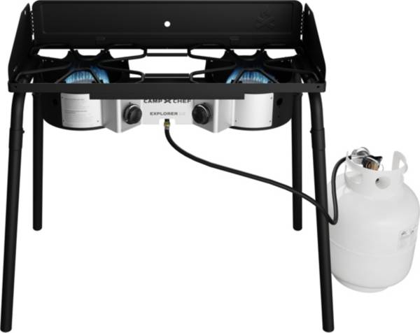 Camp Chef Deluxe 2-Burners Propane Push and Turn Stainless Steel