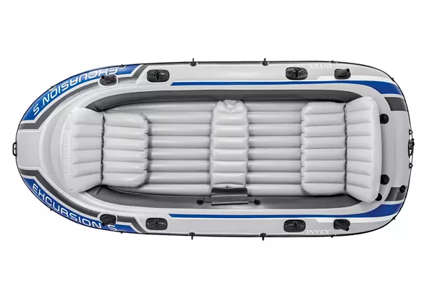 Intex Excursion 5-Person Inflatable Rafting and Fishing Boat Set w/2 Oars  (3-Pack) 3 x 68325EP - The Home Depot