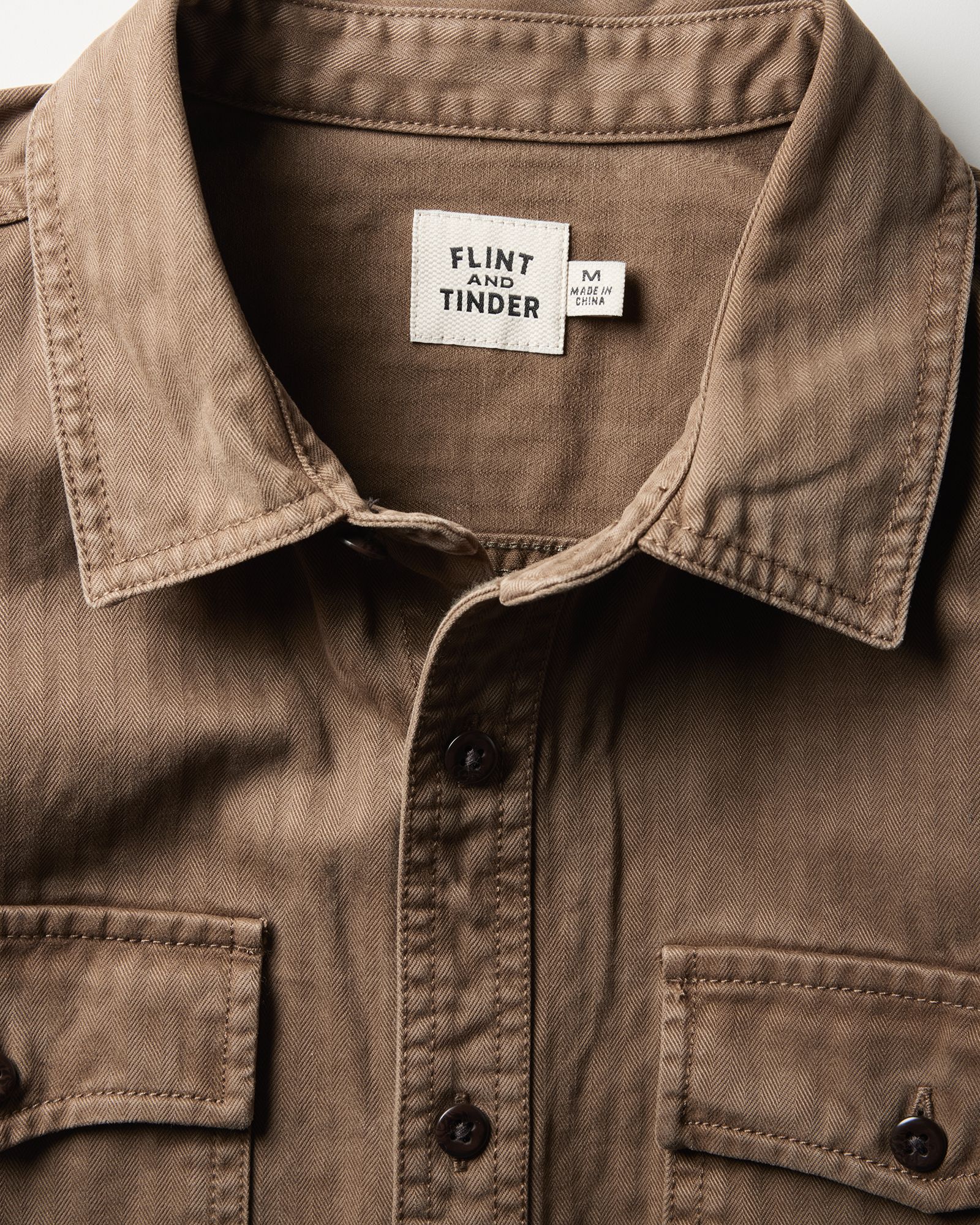 Huckberry Men's Washed Herringbone Shirt product image