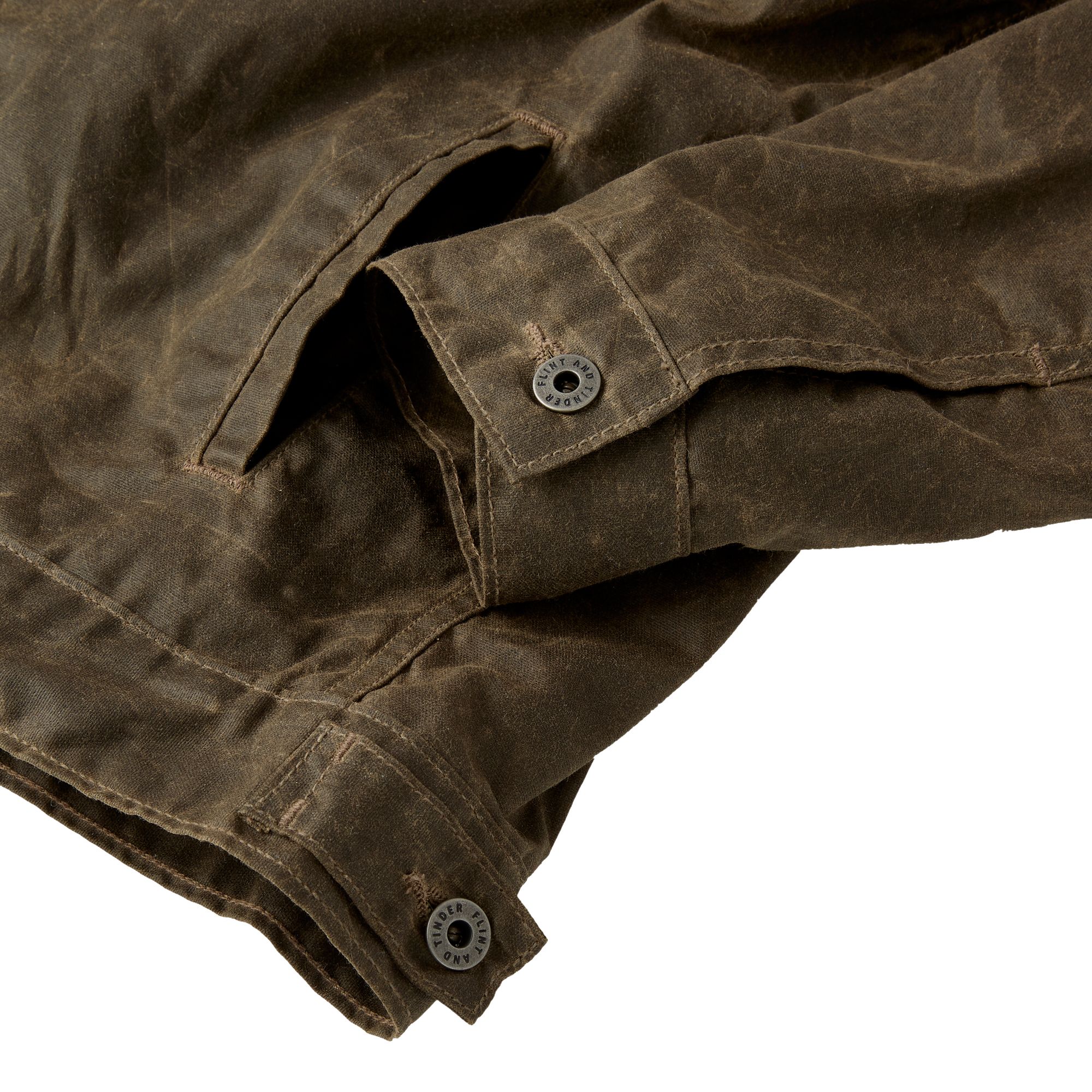 Huckberry Men's Flannel-Lined Waxed Trucker Jacket by Flint and Tinder product image
