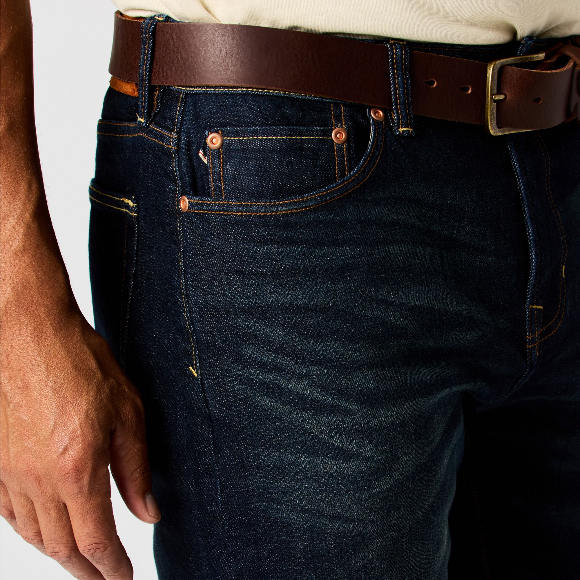 Huckberry Men's Stretch Selvedge Denim HB Straight Fit Pant by Flint and Tinder product image