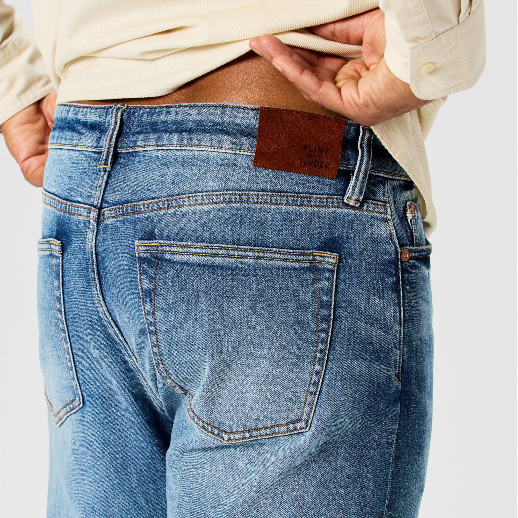 Huckberry Men's Stretch Selvedge Denim HB Athletic Tapered Fit Pant by Flint and Tinder product image