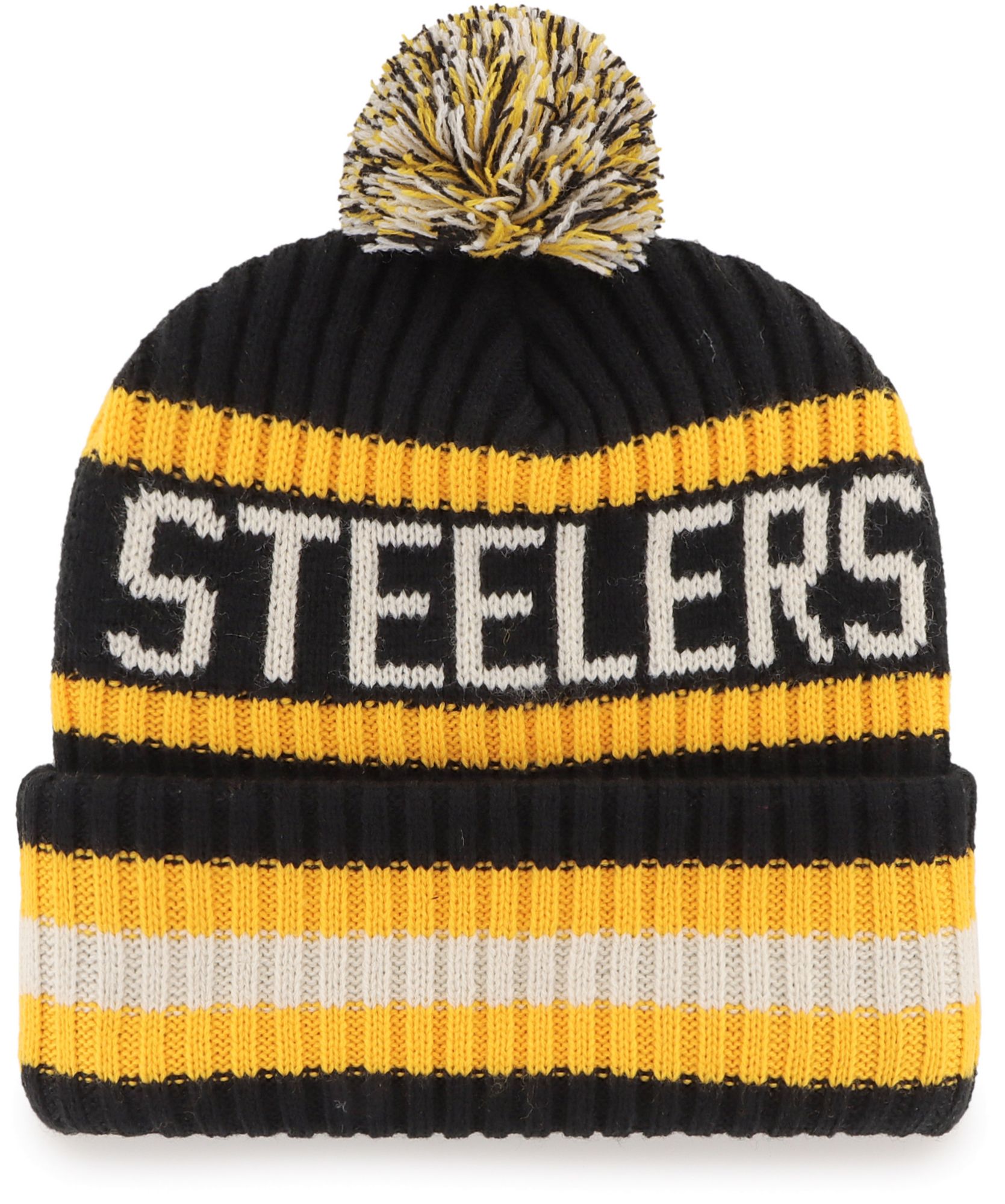 ‘47 Men's Pittsburgh Steelers Bering Black Cuffed Beanie