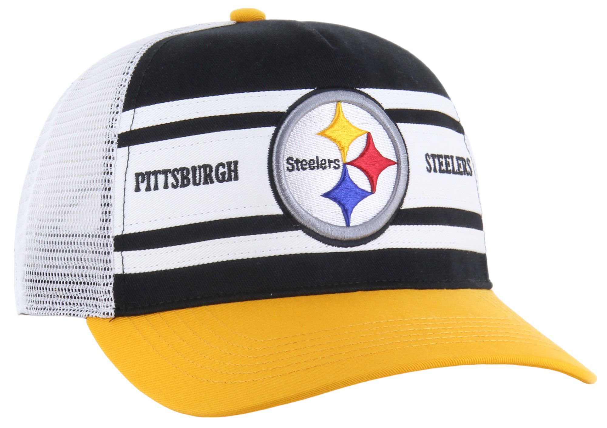 '47 Men's Pittsburgh Steelers Super Stripe Hitch Black Adjustable Hat product image