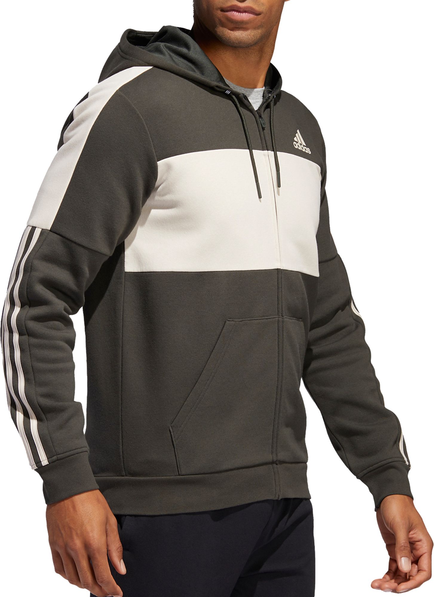 adidas men's post game fleece full zip hoodie