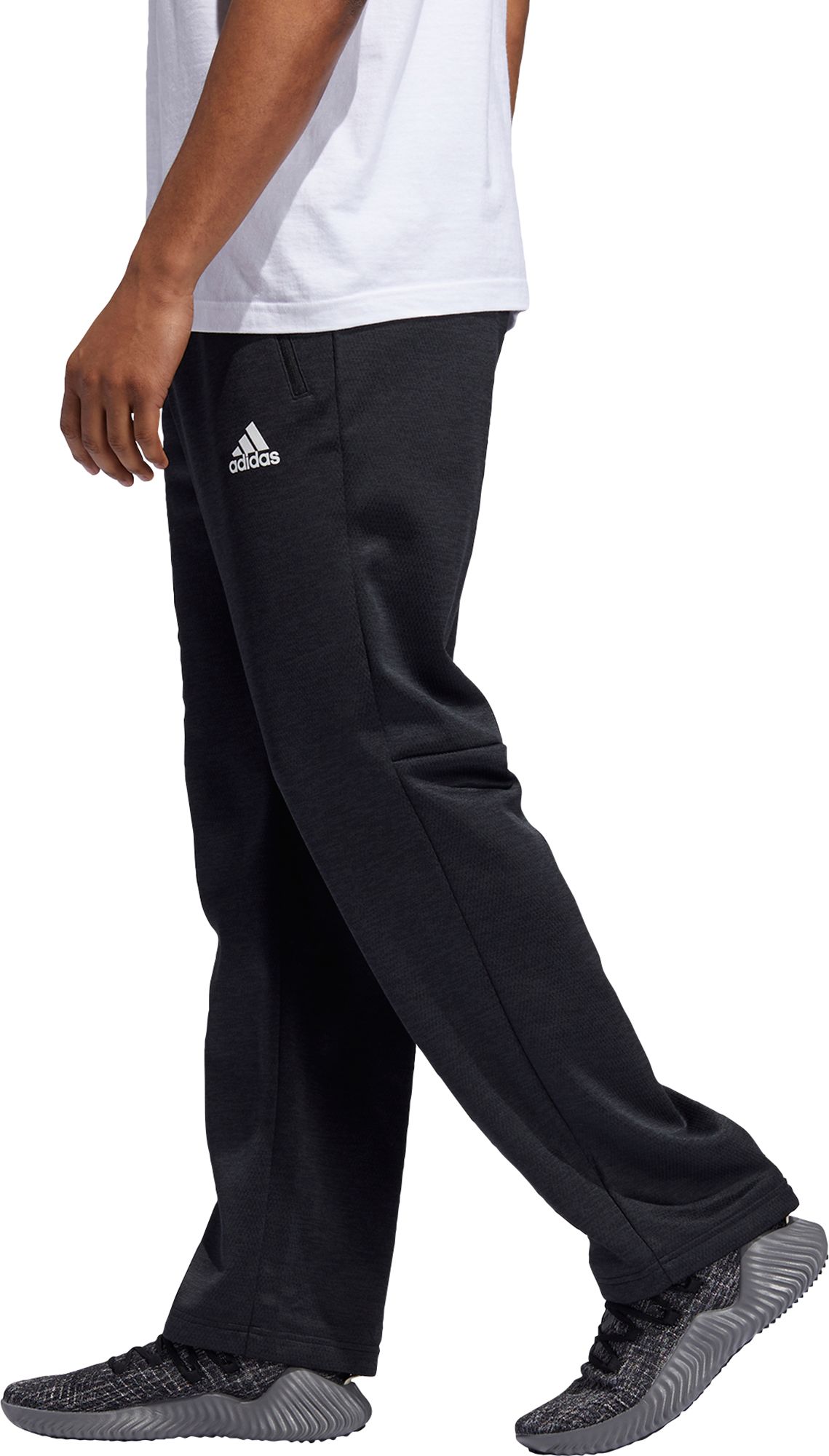 adidas men's team issue fleece open hem pant