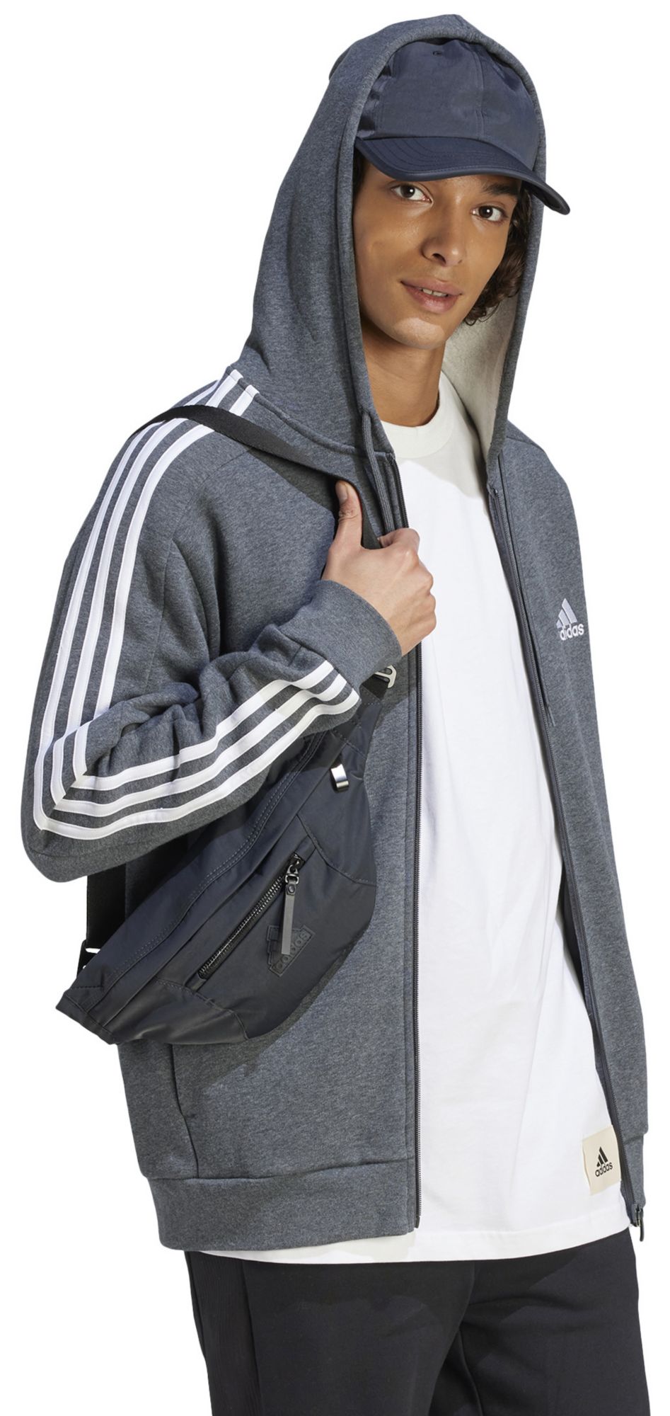 adidas Men's 3-Stripes Full-Zip Hoodie product image