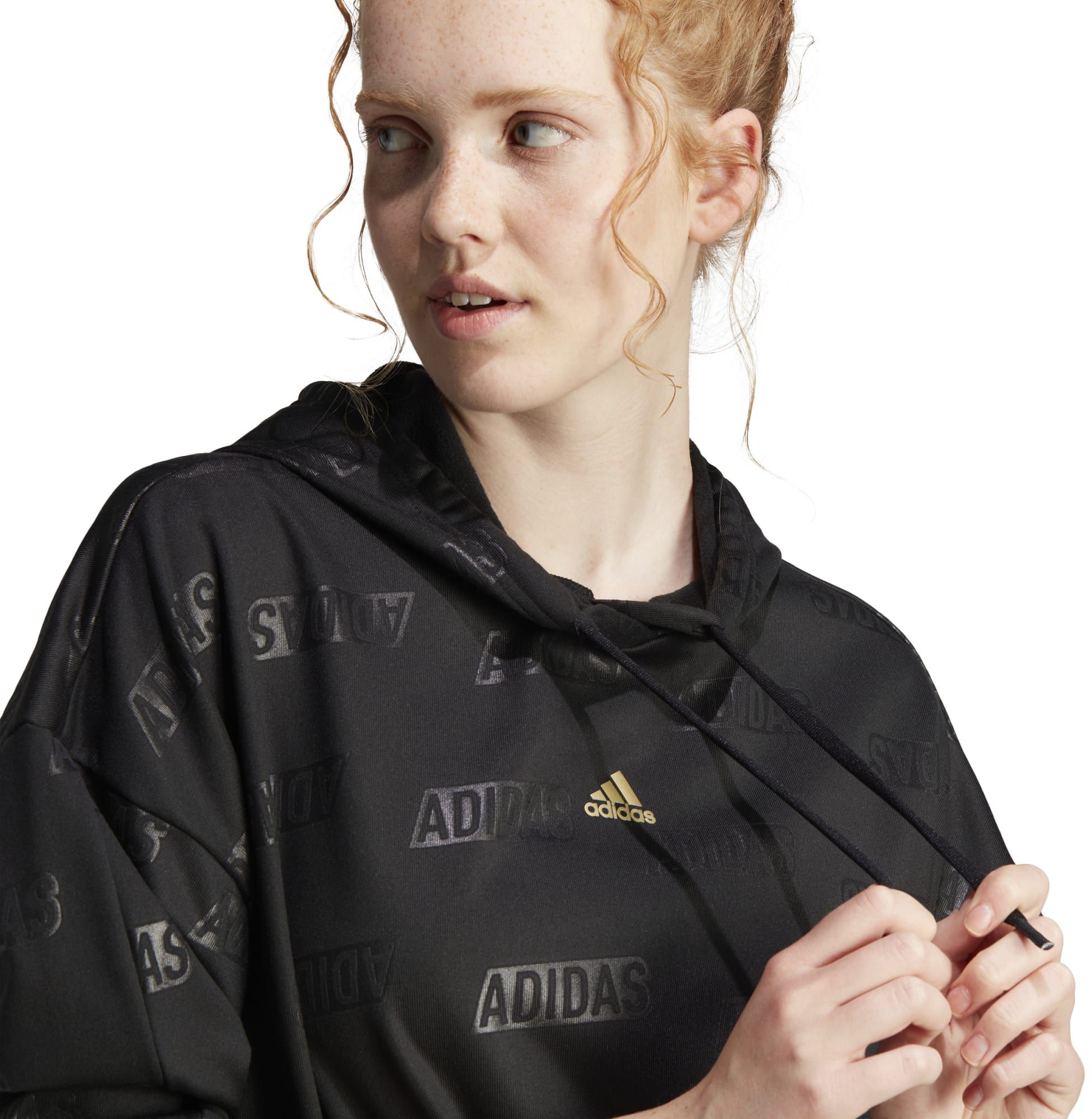 Adidas black and gold hoodie online women's