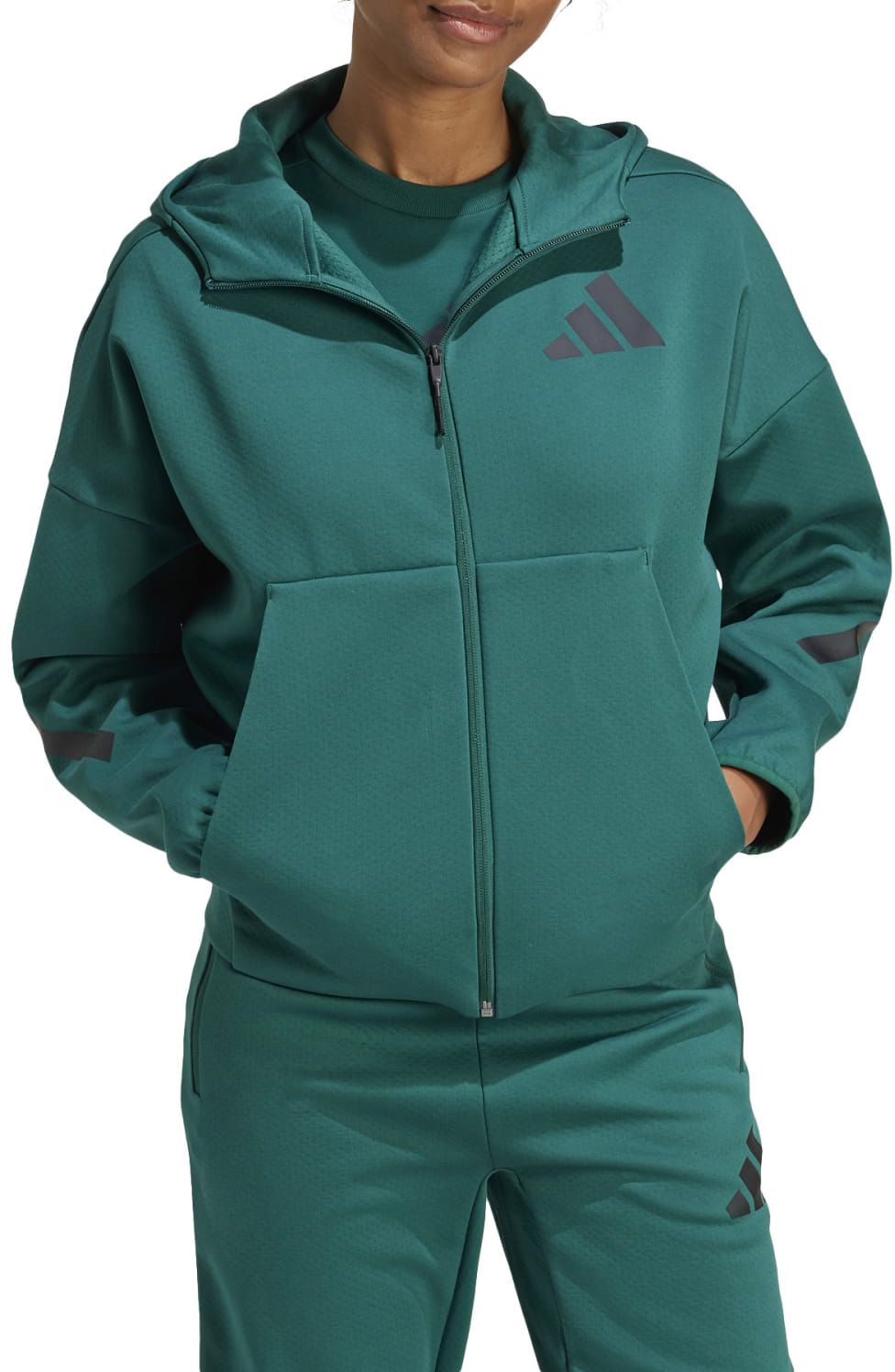 adidas Women's Z.N.E. Full-Zip Hooded Fleece Jacket product image
