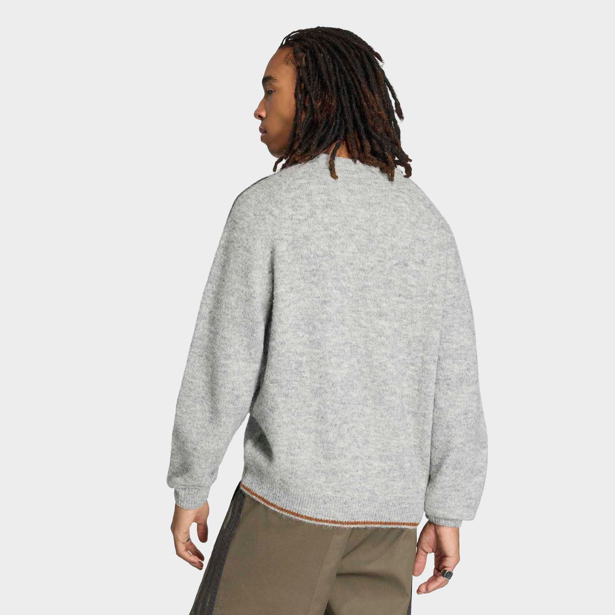 adidas Originals Men's 3 Stripes Fluffy Knit Crew Sweatshirt product image