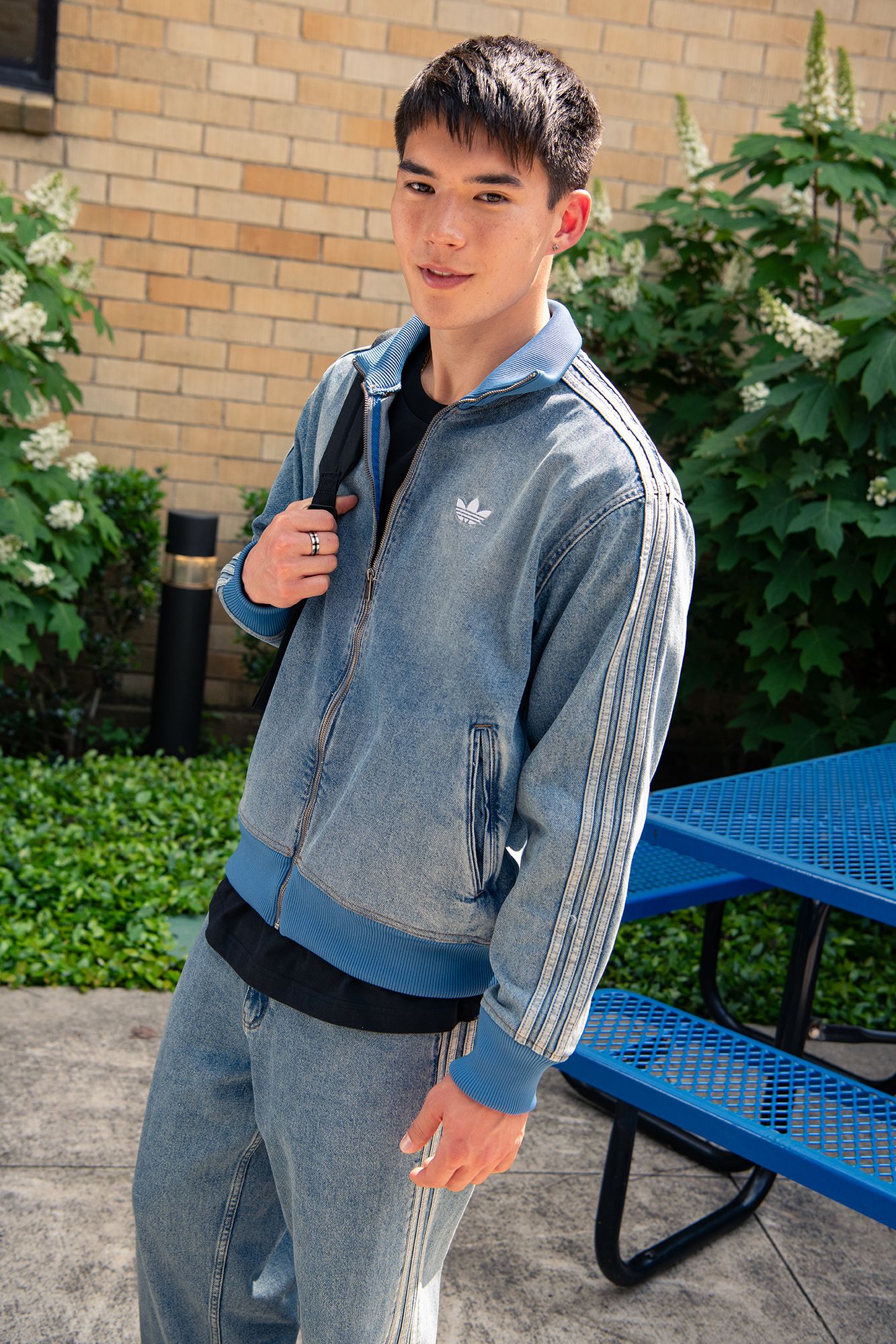 adidas Originals Men's Denim Firebird Jacket | Dick's Sporting Goods