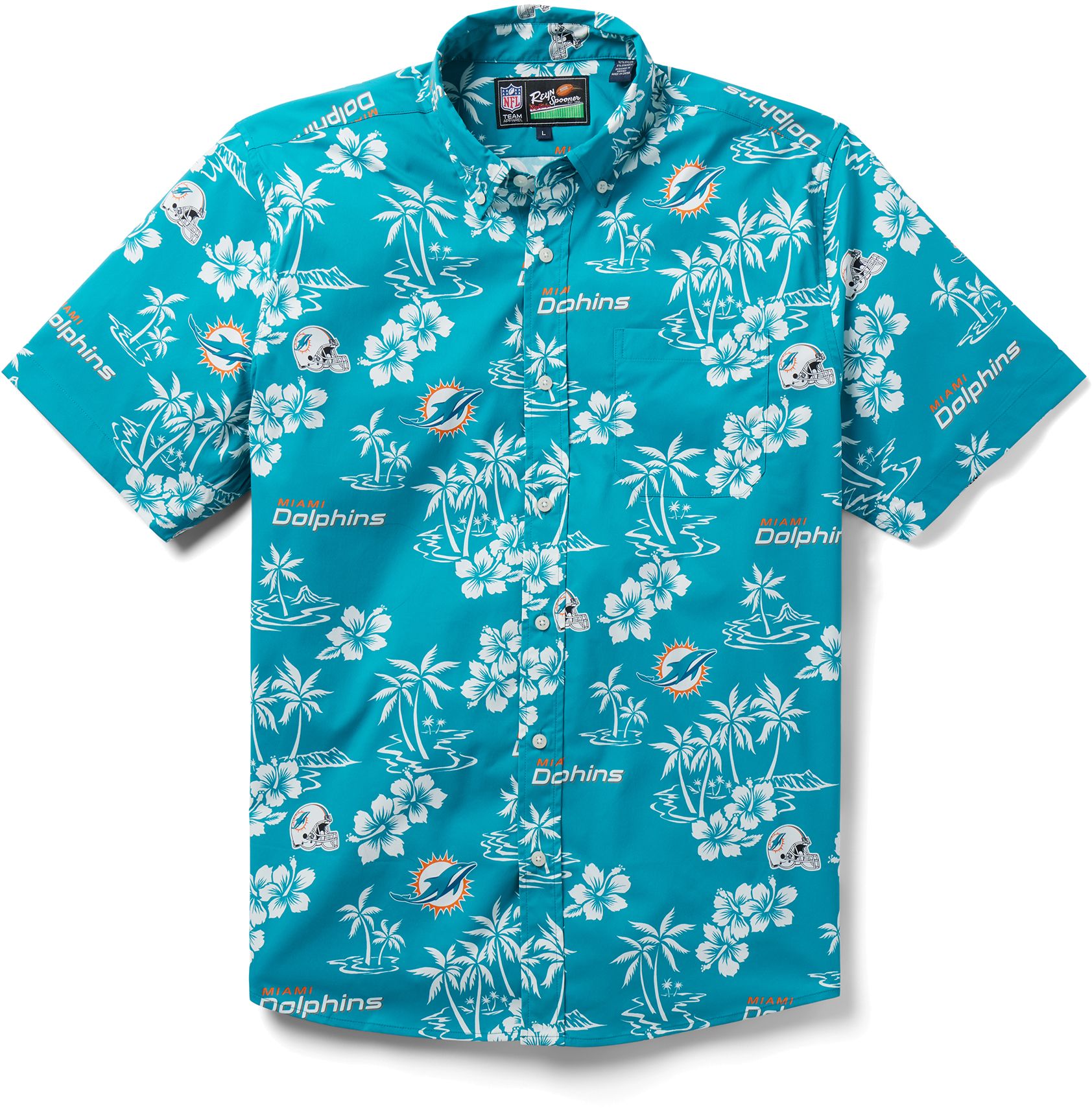 Reyn Spooner Men's Miami Dolphins Aqua Performance Button-Down Shirt product image
