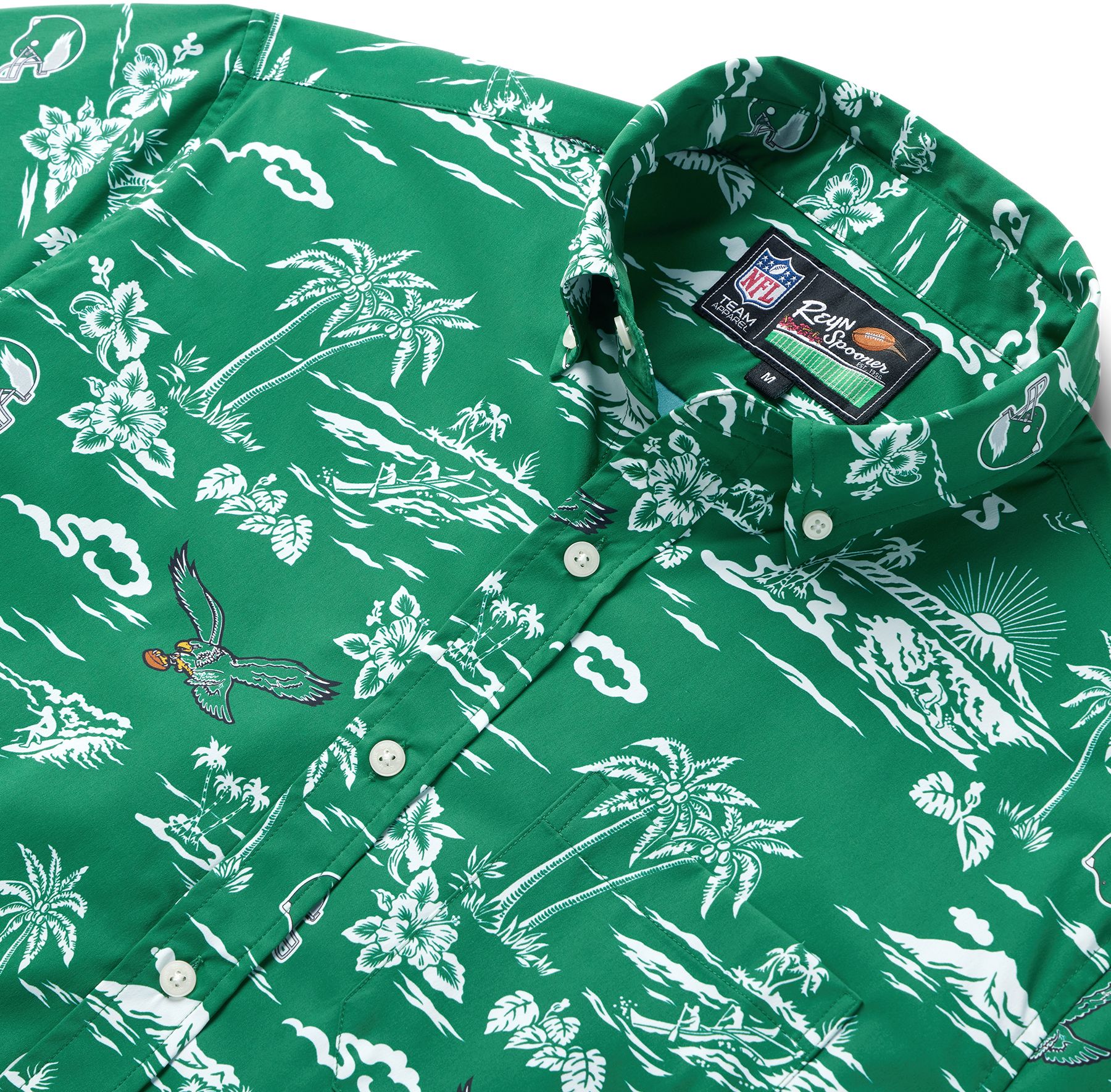 Reyn Spooner Men's Philadelphia Eagles Throwback Green Performance Button-Down Shirt product image