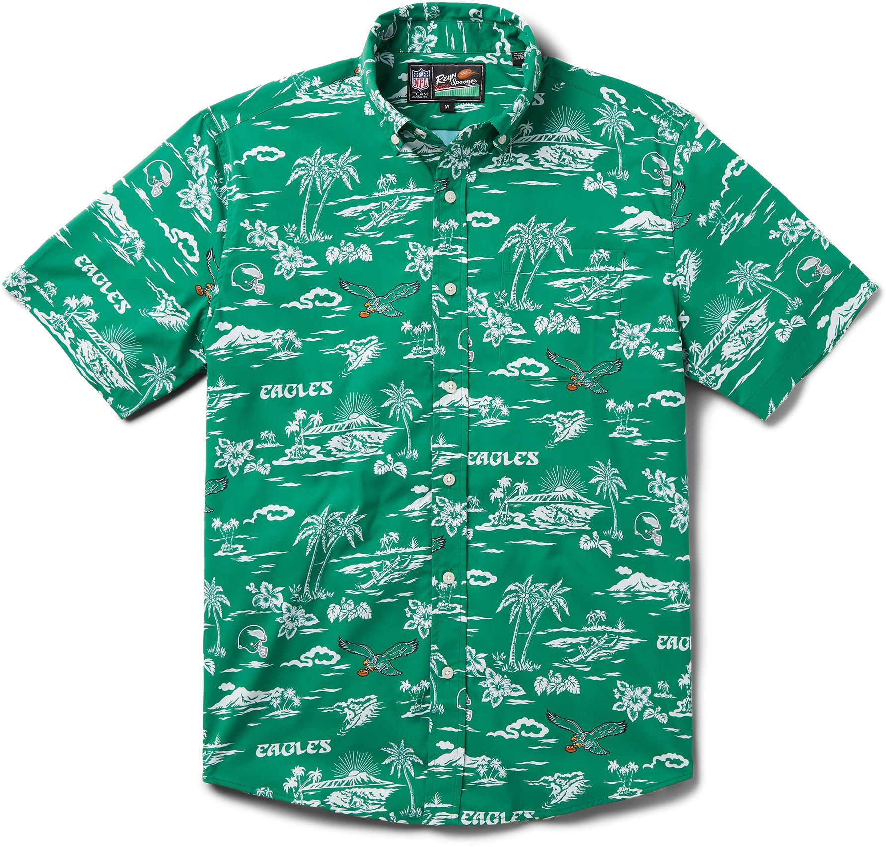 Reyn Spooner Men's Philadelphia Eagles Throwback Green Performance Button-Down Shirt product image