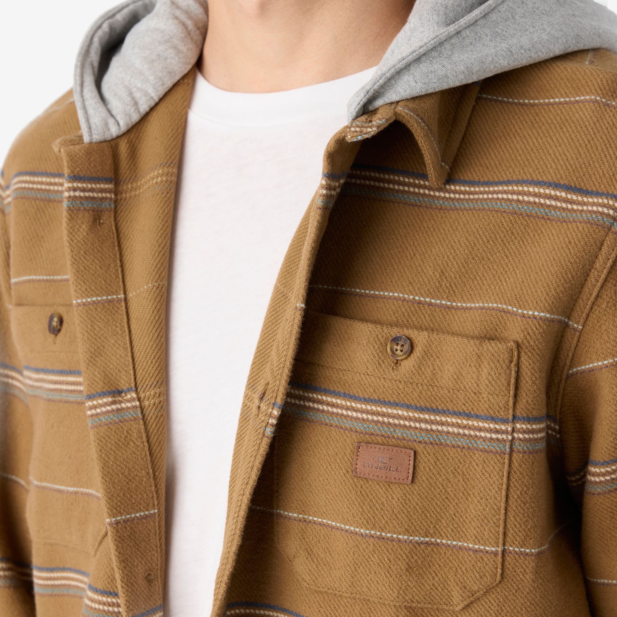 O'Neill Men's Landmarked Stripe Hooded Flannel Shirt product image