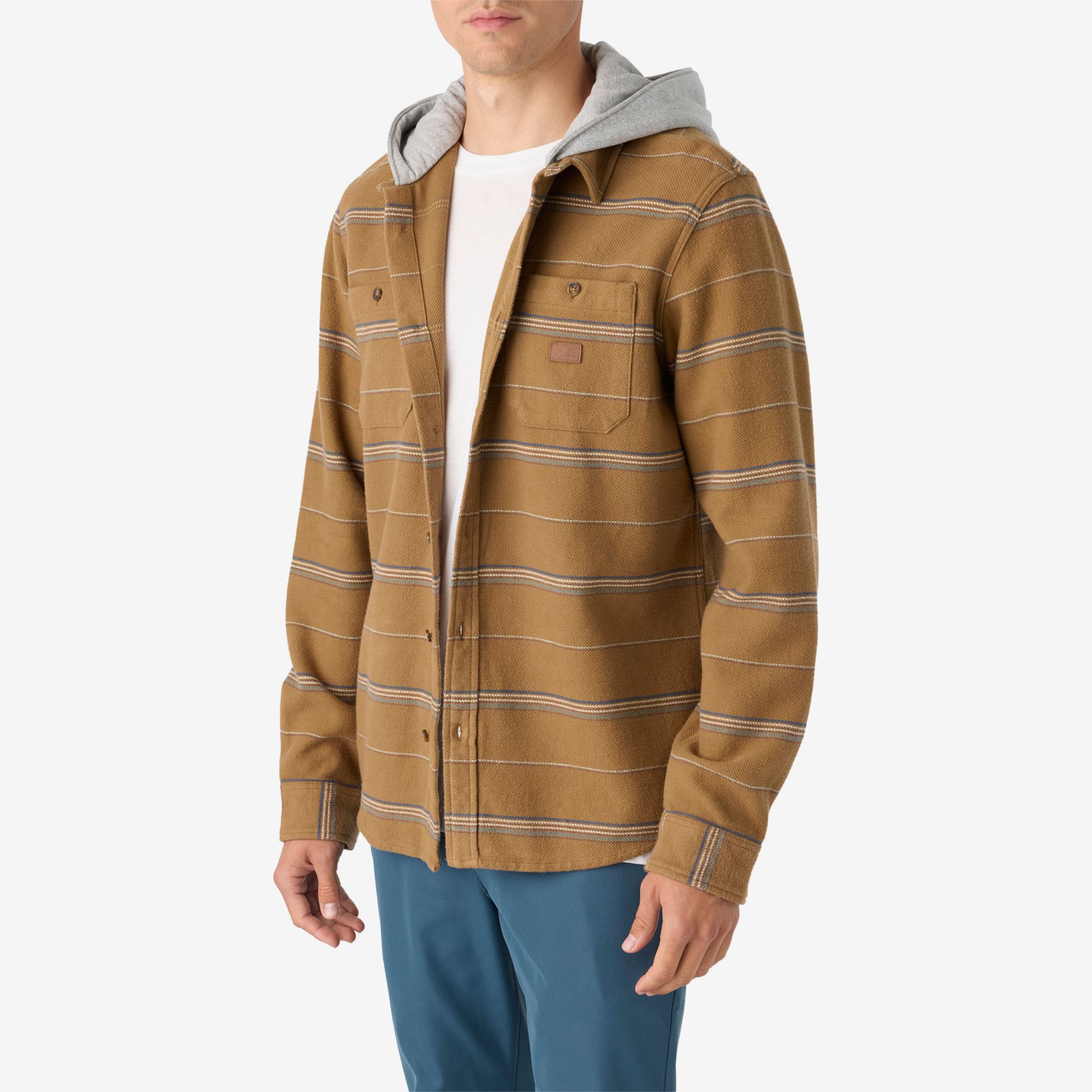 O'Neill Men's Landmarked Stripe Hooded Flannel Shirt product image