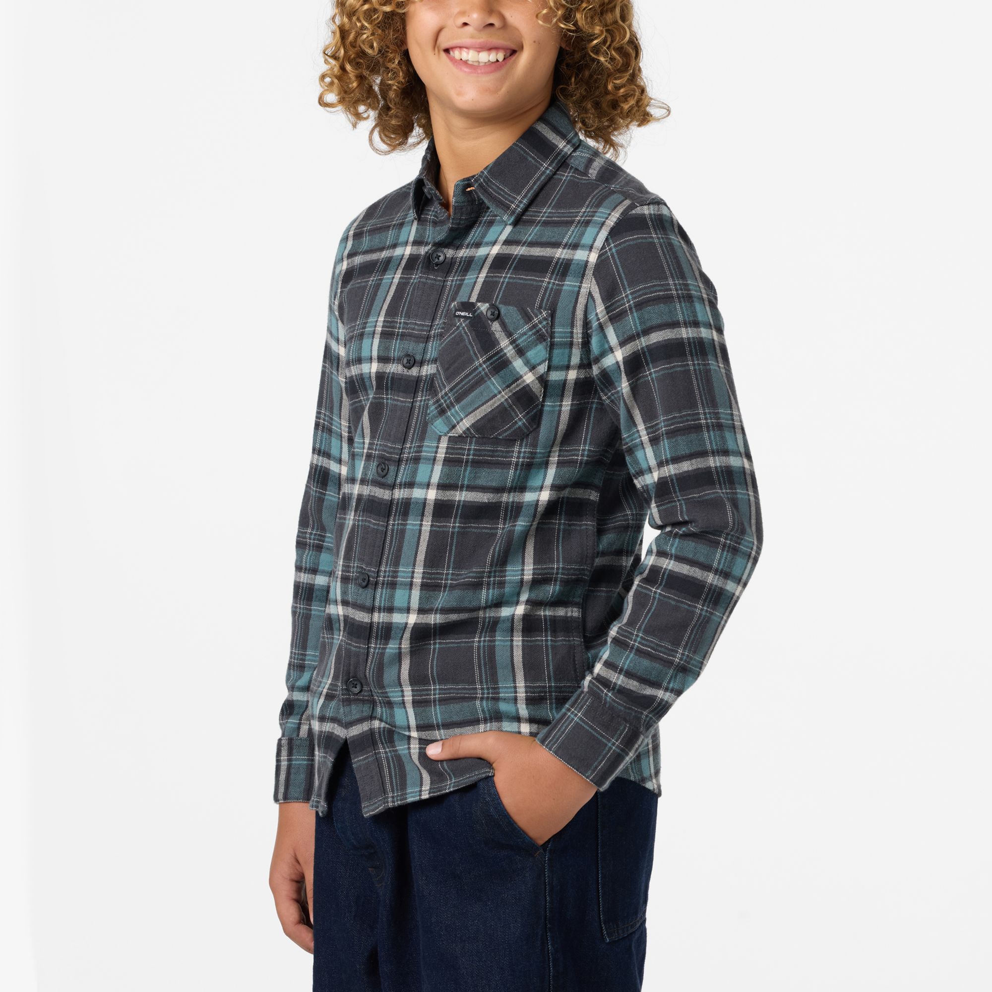 O'Neill Boys' Redmond Plaid Flannel Long Sleeve Shirt product image
