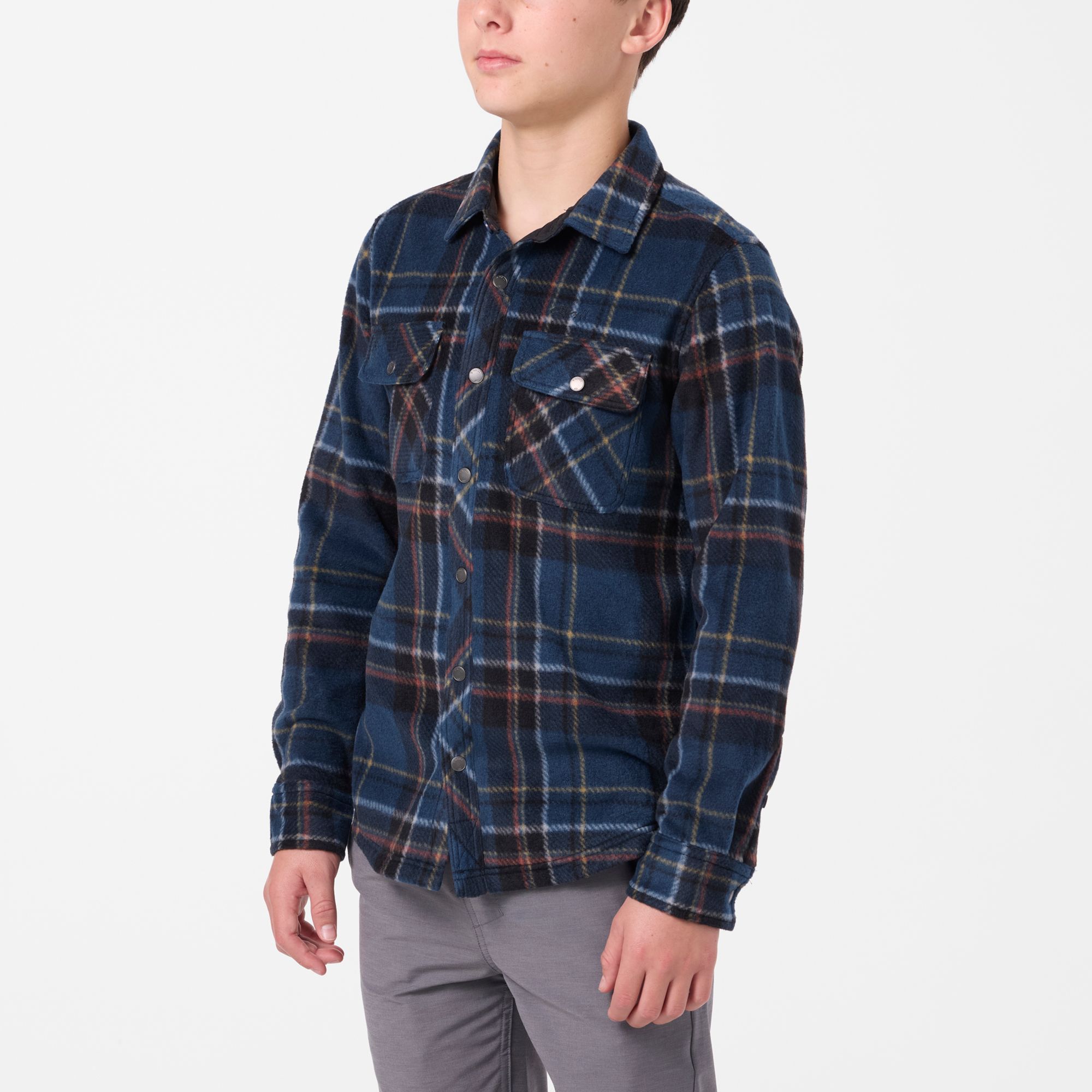 O'Neill Boys' Glacier Plaid Superfleece Long Sleeve Shirt product image