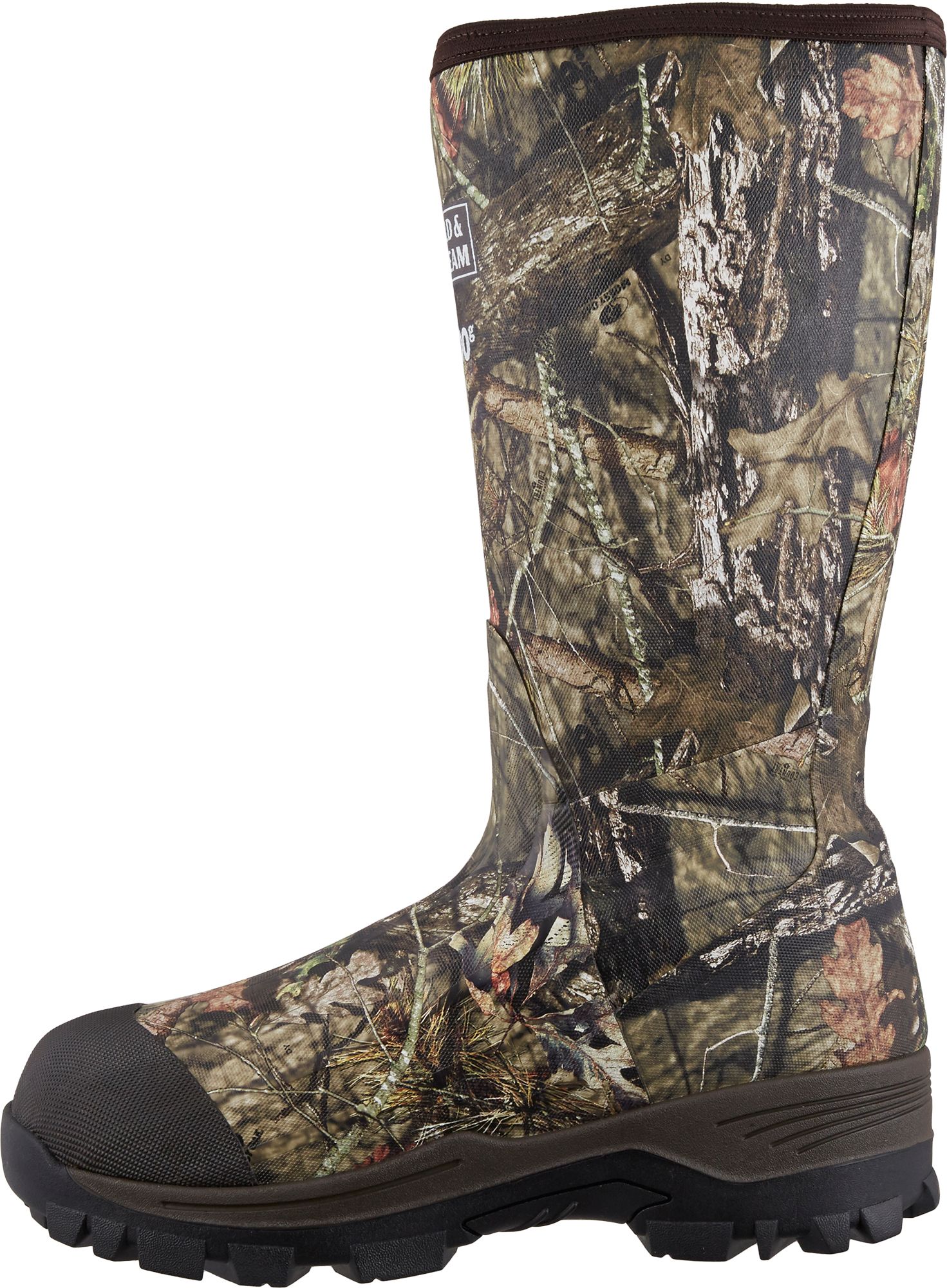 field & stream men's swamptracker realtree xtra waterproof 1000g rubber hunting boots