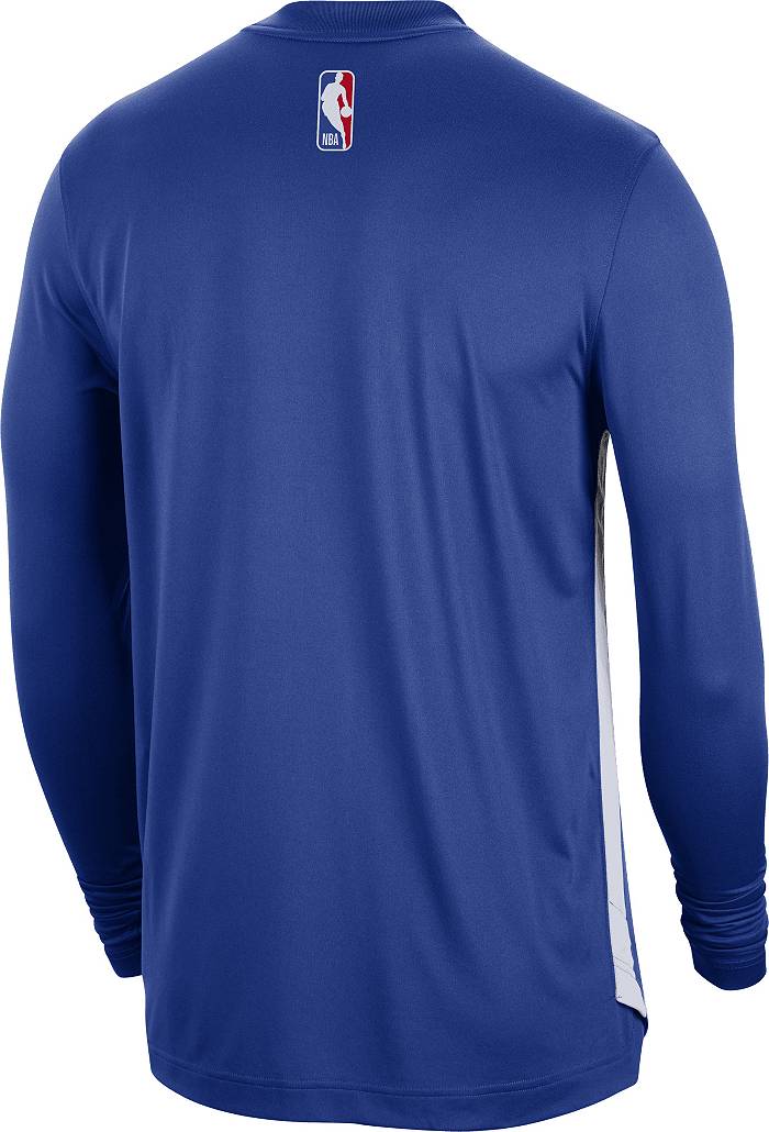 Nike Men's 2022-23 City Edition Philadelphia 76ers Blue Dri-Fit Pregame Long Sleeve Shirt, XXL