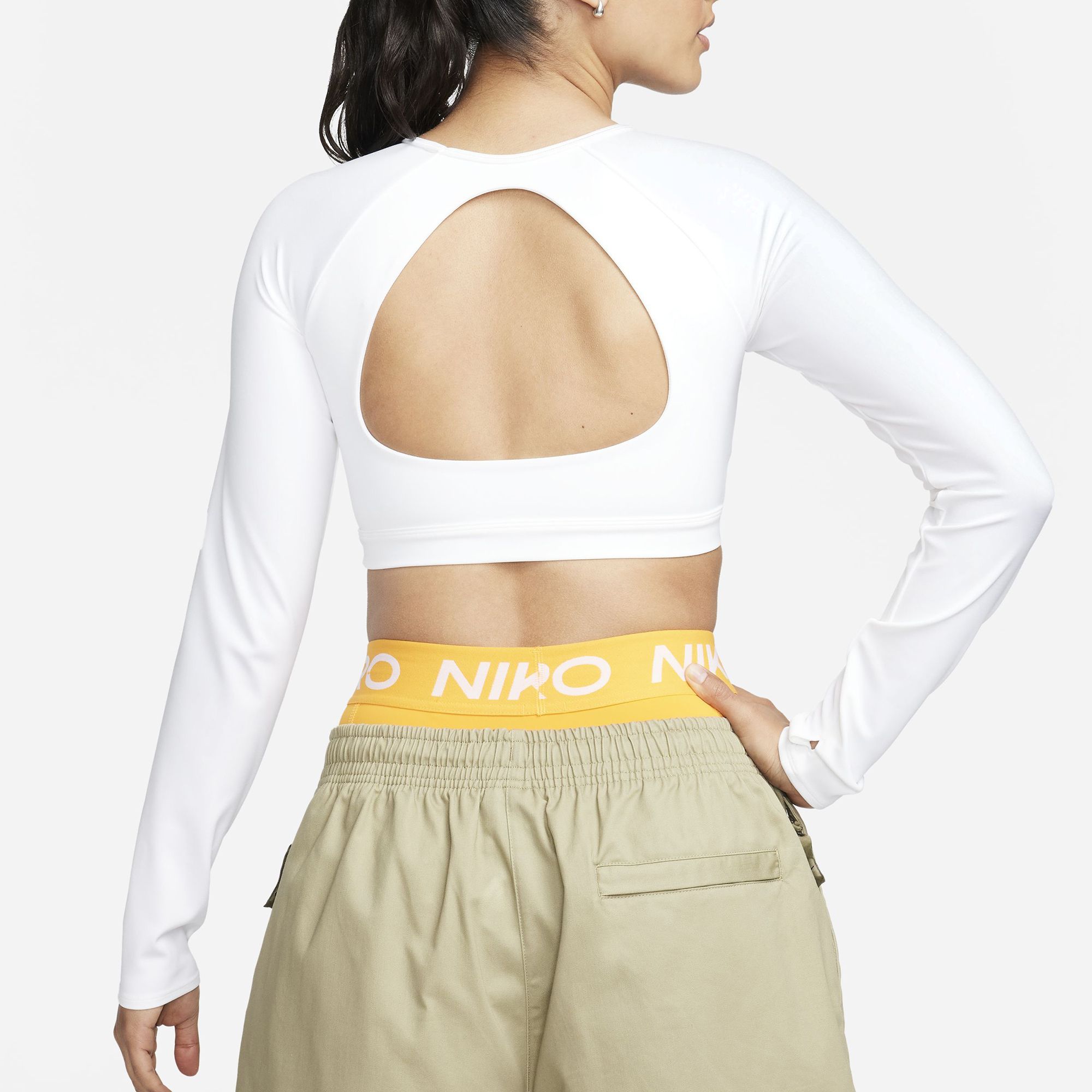 Nike Women's Long Sleeve Indy Crop Medium-Support Padded Sports Bra product image