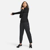 Nike Dri-Fit Womens Track Pants Black Mid Rise Stretch Logo Yoga M