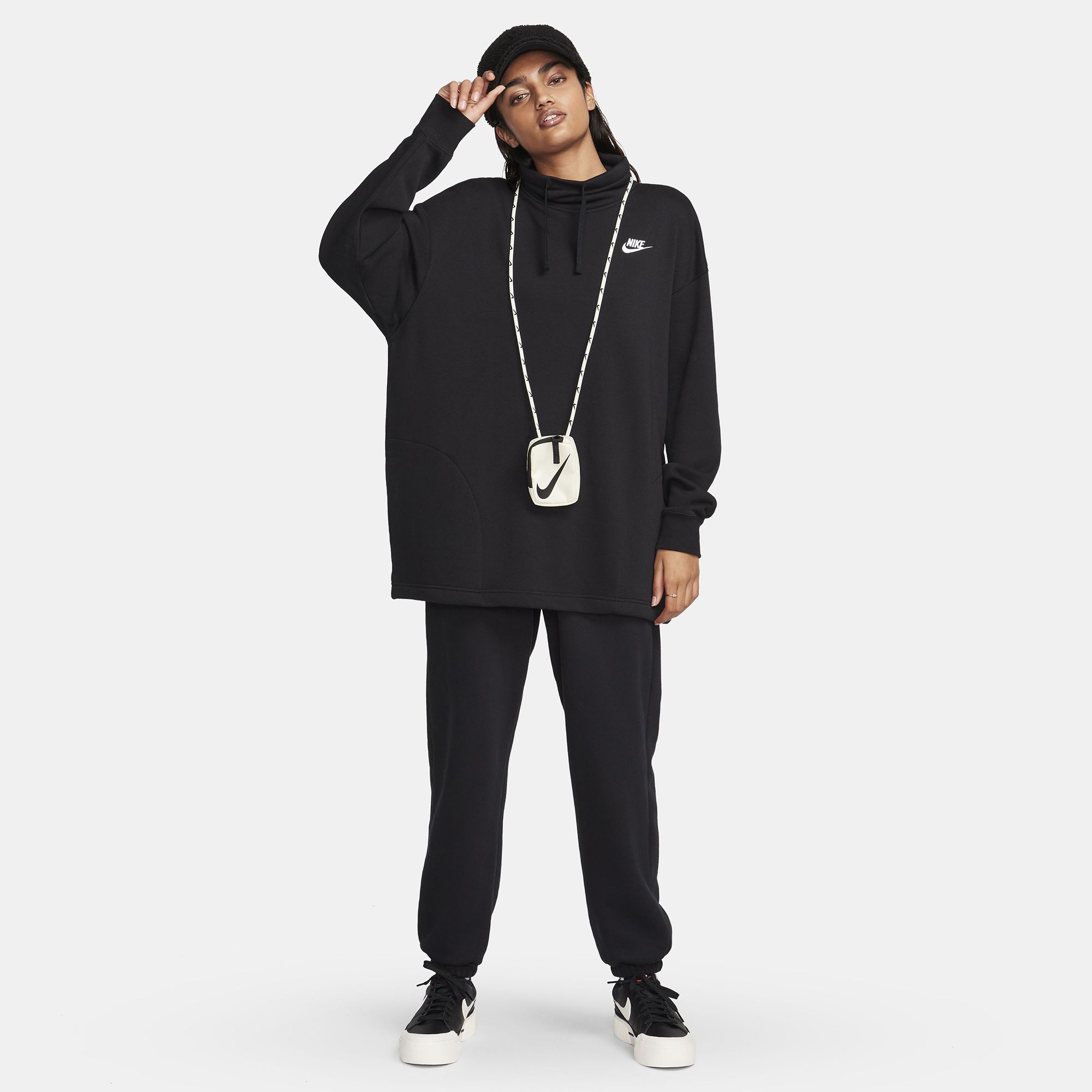 Nike Women's Club Fleece Mock Neck Oversized Hoodie product image